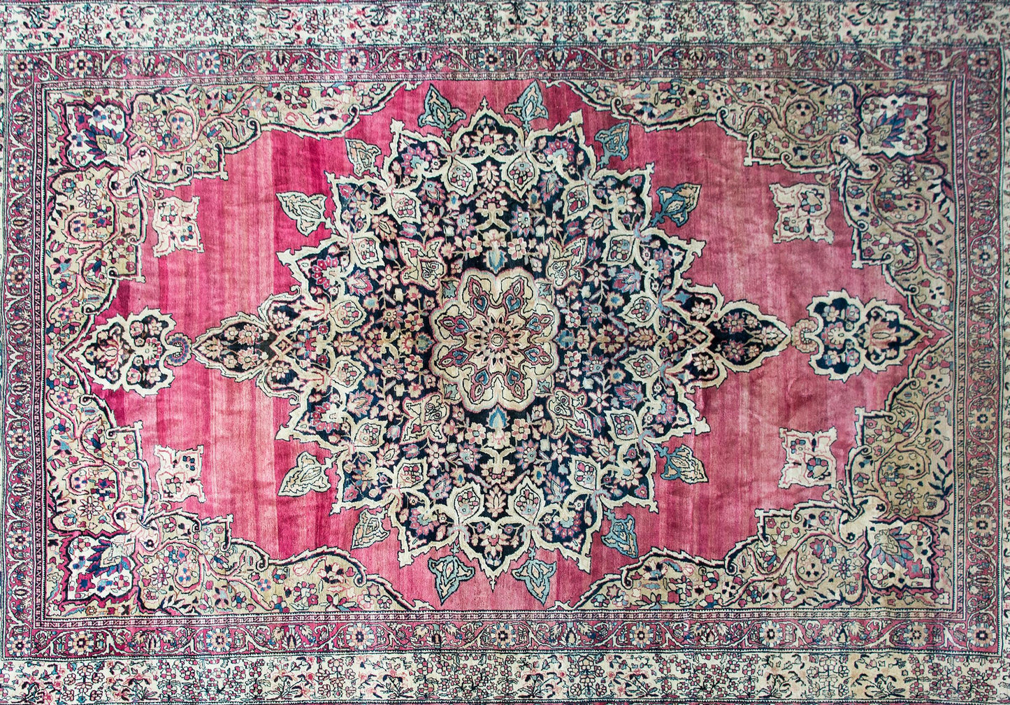 Late 19th Century Persian Lavar Kirman Rug For Sale