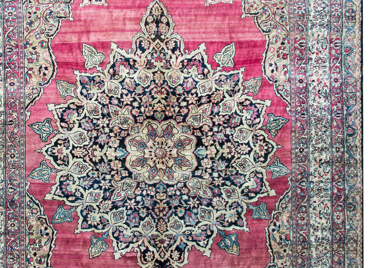 Late 19th Century Persian Lavar Kirman Rug For Sale