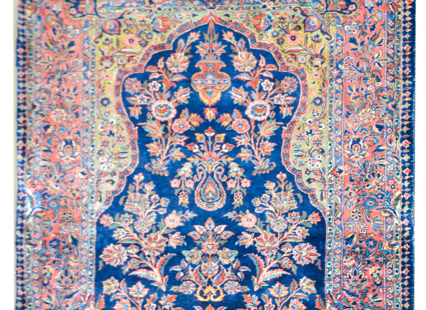 Early 20th Century Kashan Prayer Rug For Sale