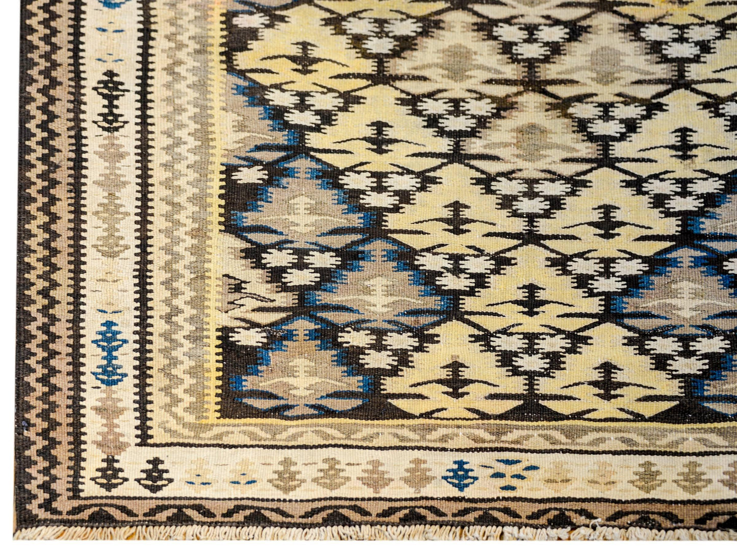 Wonderful Mid-20th Century Qazvin Kilim Runner For Sale