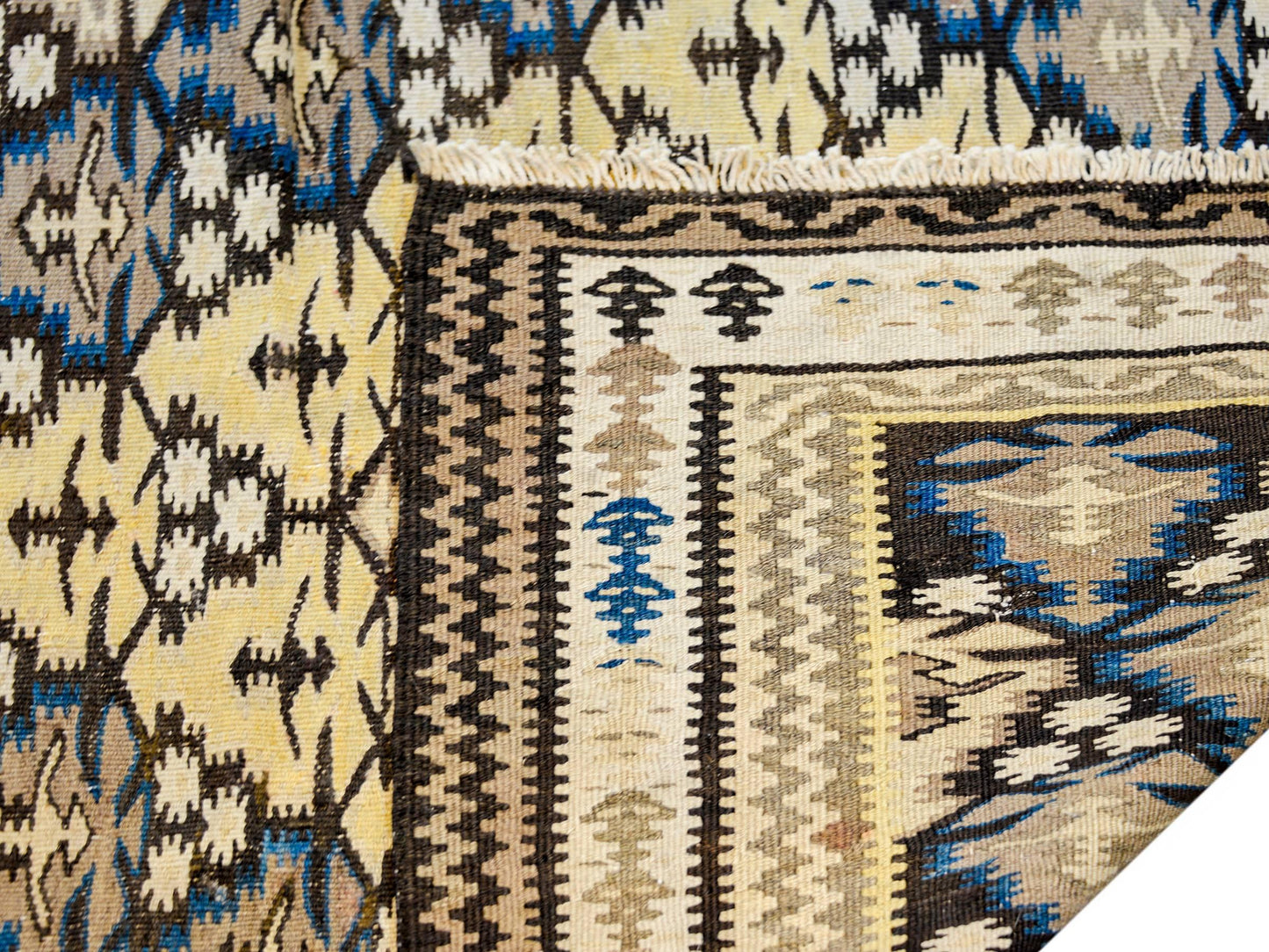 Wonderful Mid-20th Century Qazvin Kilim Runner For Sale