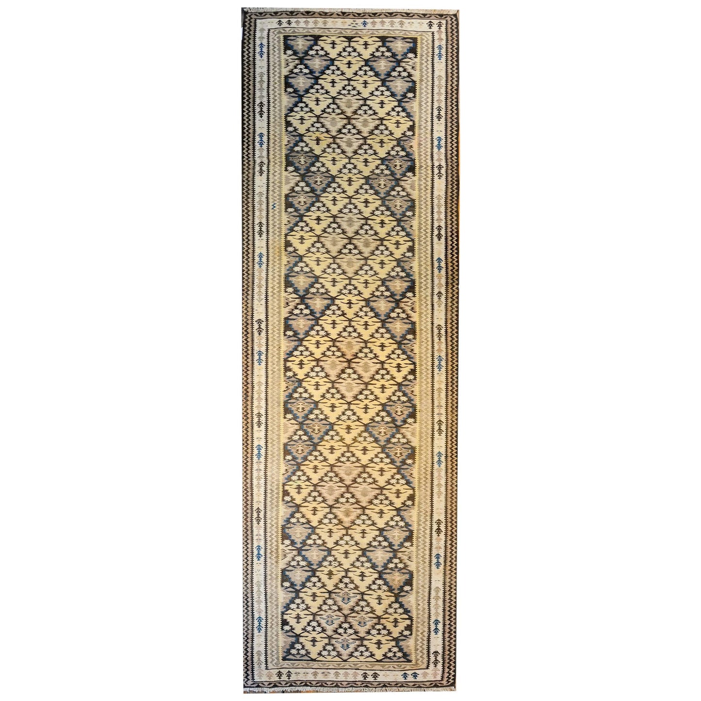 Wonderful Mid-20th Century Qazvin Kilim Runner For Sale
