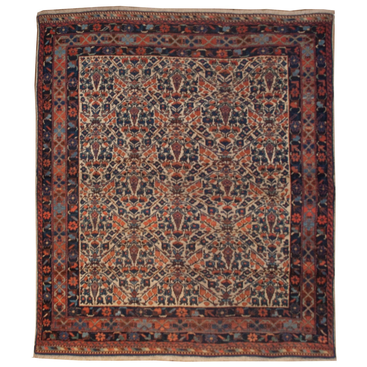 19th Century Afshar Rug For Sale