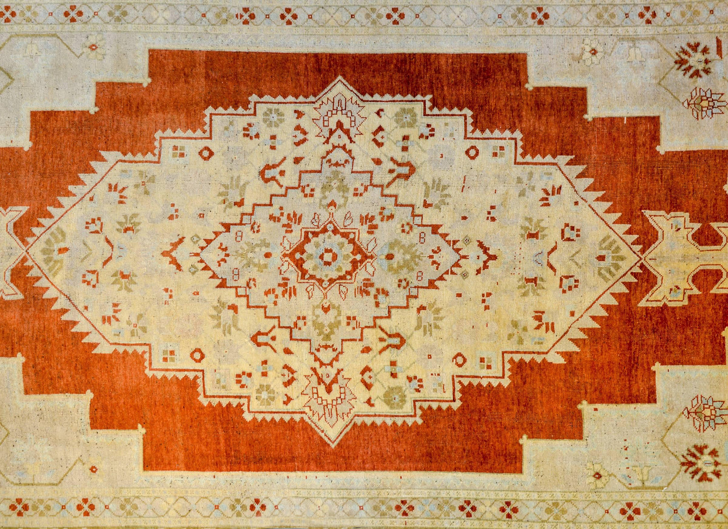 Amazing Vintage Turkish Oushak Rug For Sale