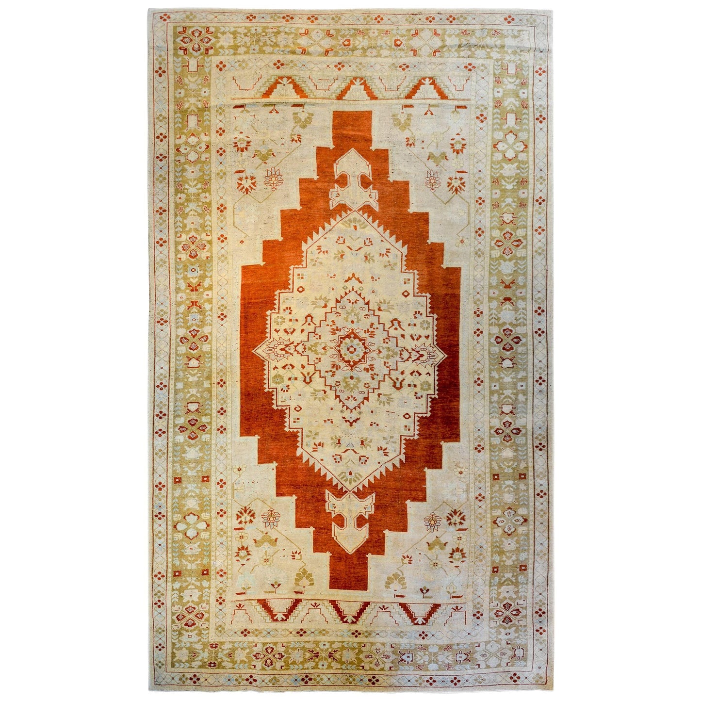 Amazing Vintage Turkish Oushak Rug For Sale