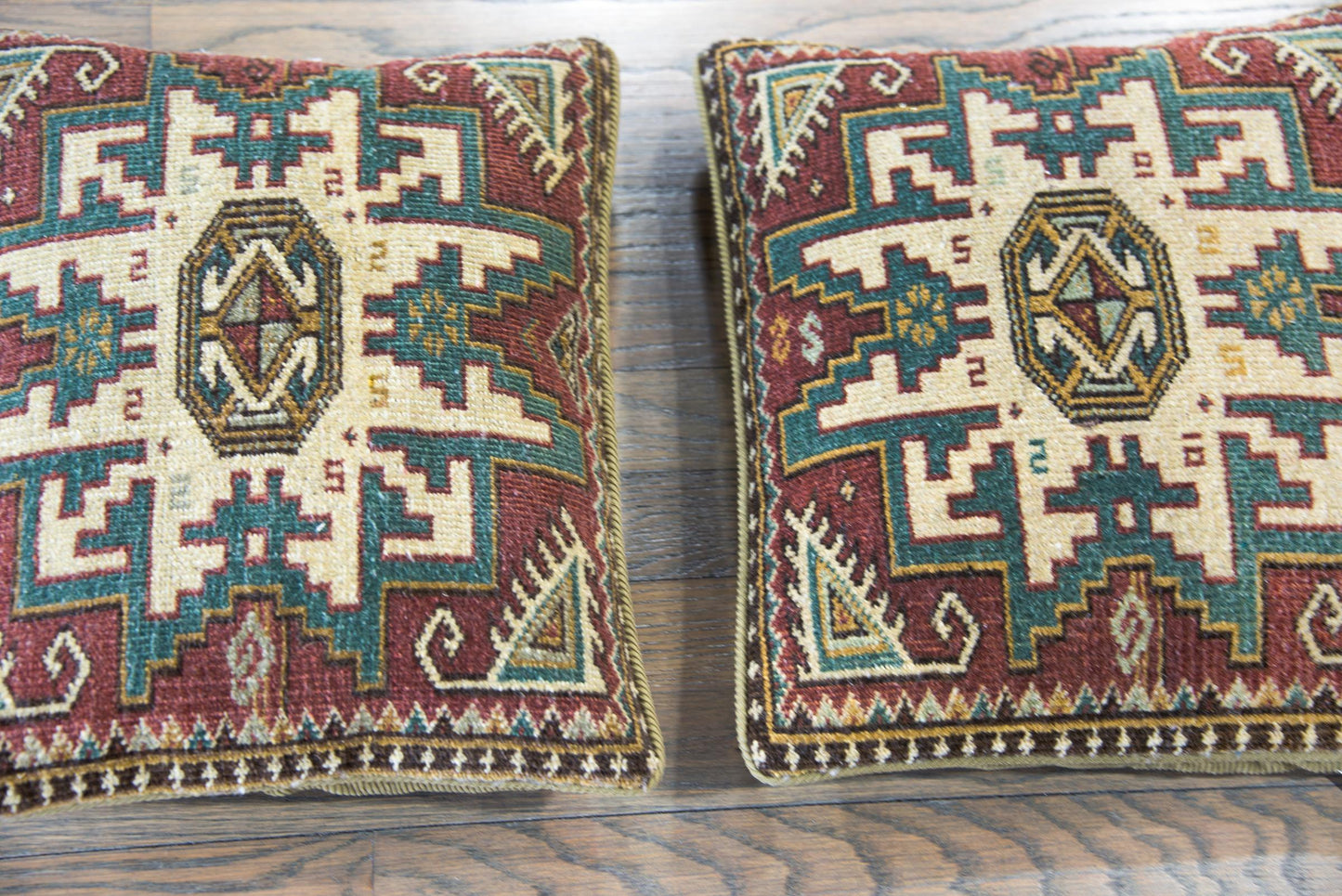 Pair of Turkish Rug Pillows For Sale