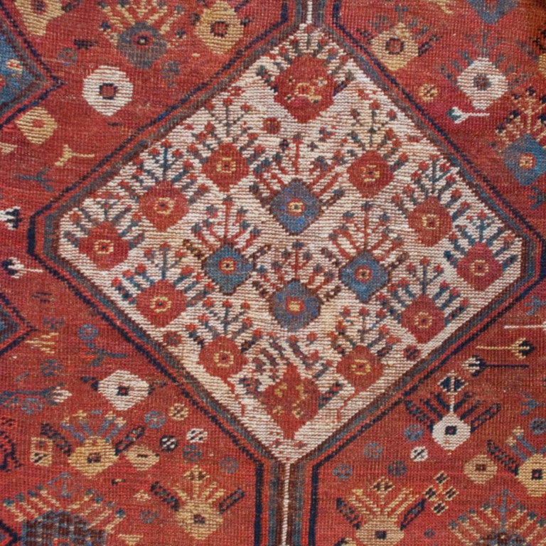 19th Century Ghashghaei Carpet For Sale