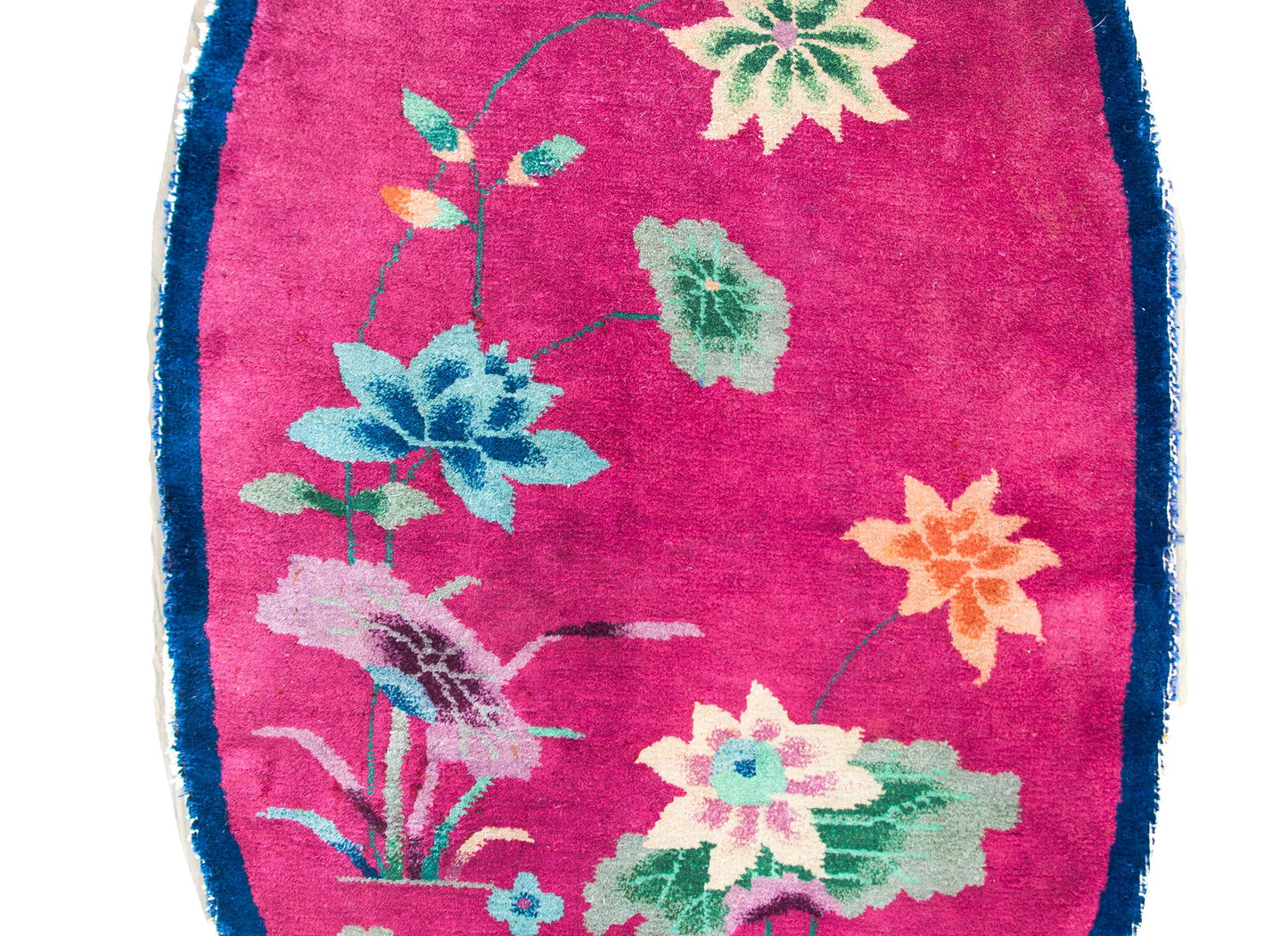 Early 20th Century Oval Chinese Art Deco Rug For Sale