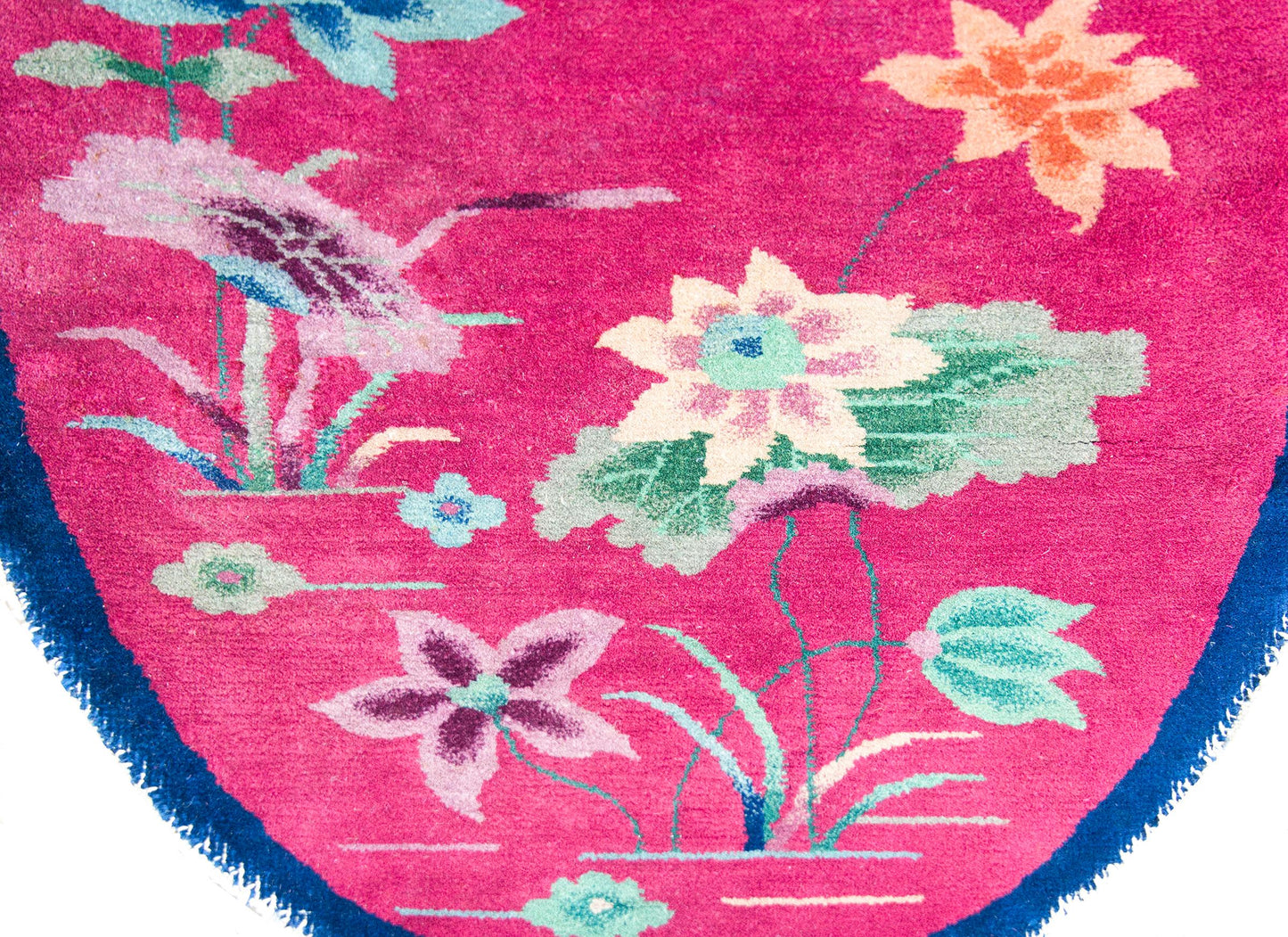 Early 20th Century Oval Chinese Art Deco Rug For Sale