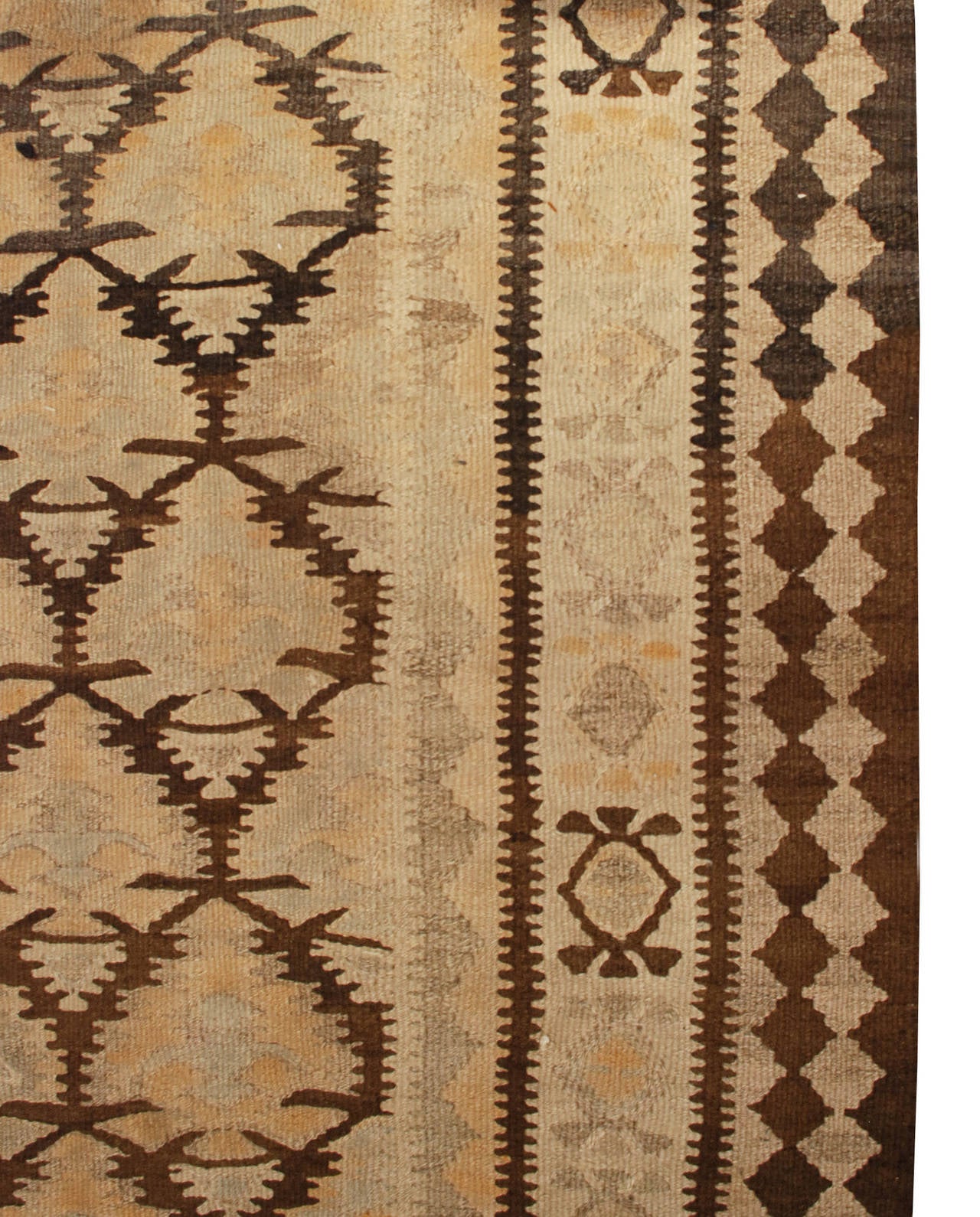 Early 20th Century Qazvin Kilim Runner For Sale