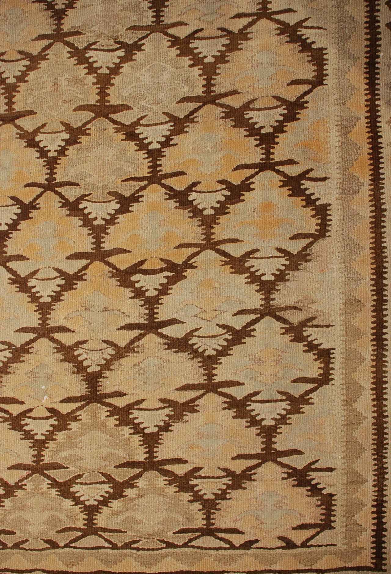 Early 20th Century Qazvin Kilim Runner For Sale
