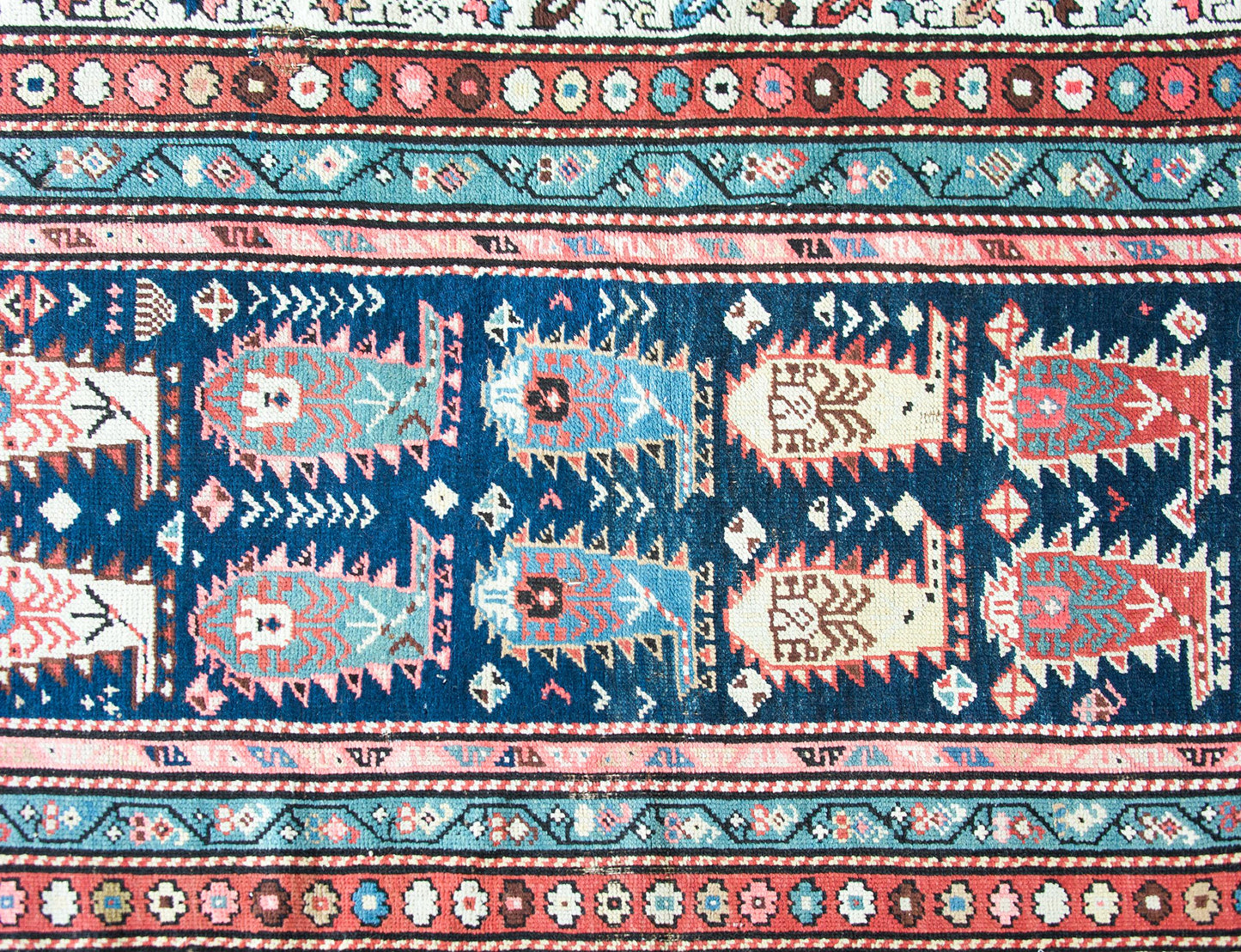 Early 20th Century Persian Ganjeh Rug For Sale