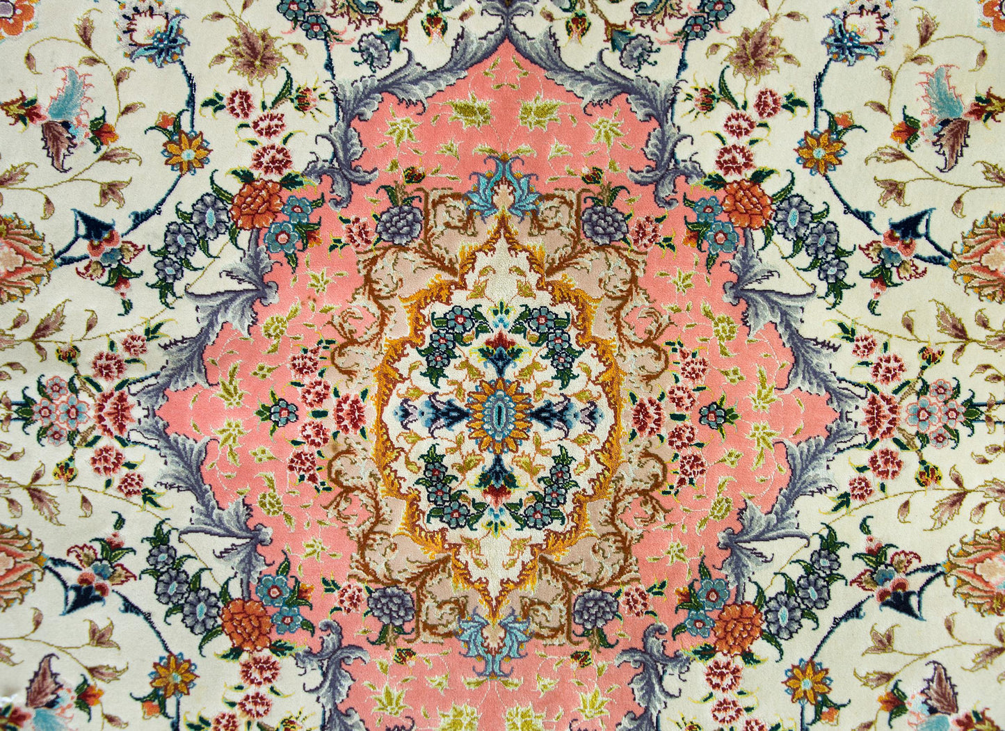 Vintage Silk Persian Tabriz Rug For Sale