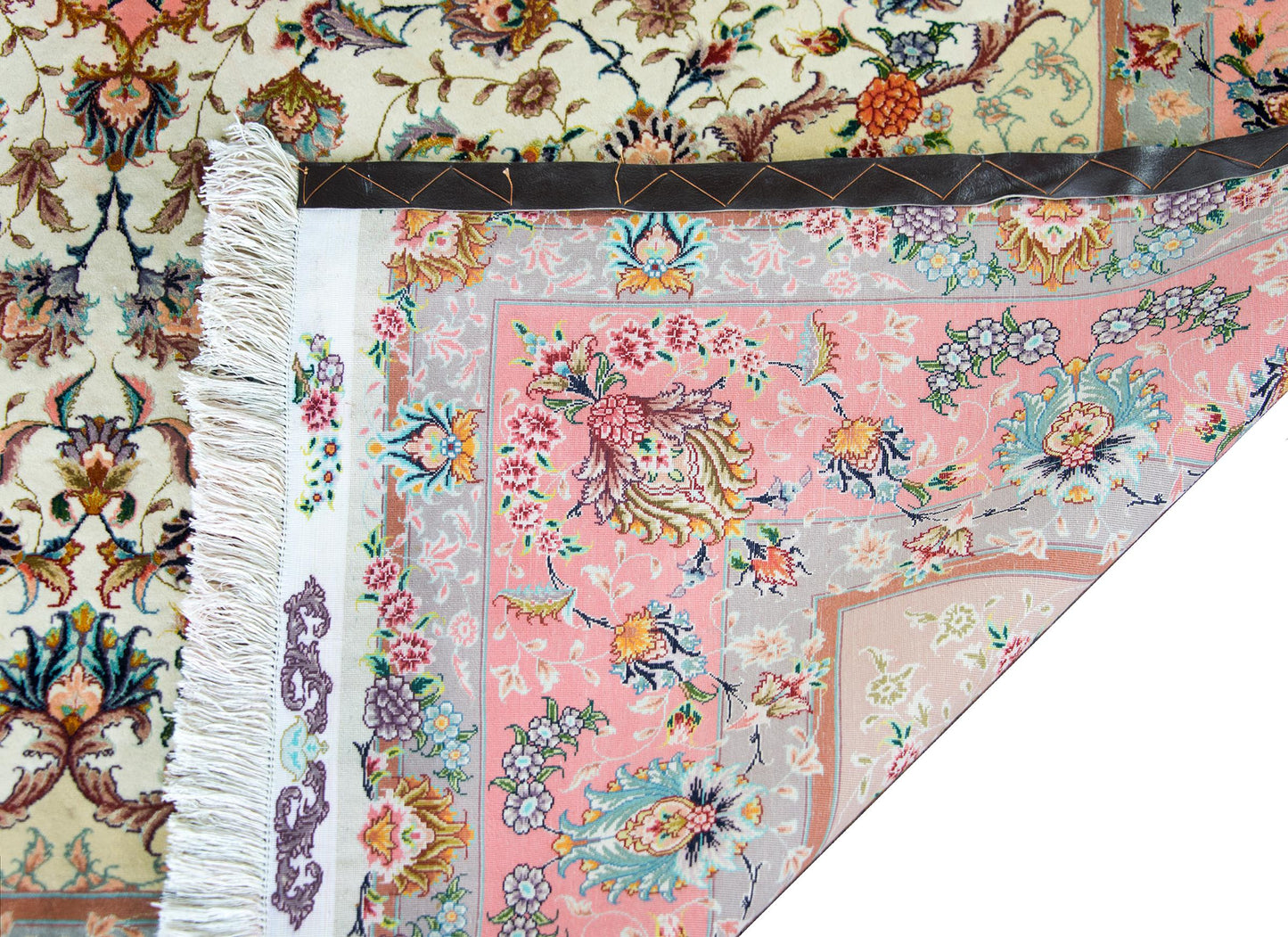 Vintage Silk Persian Tabriz Rug For Sale