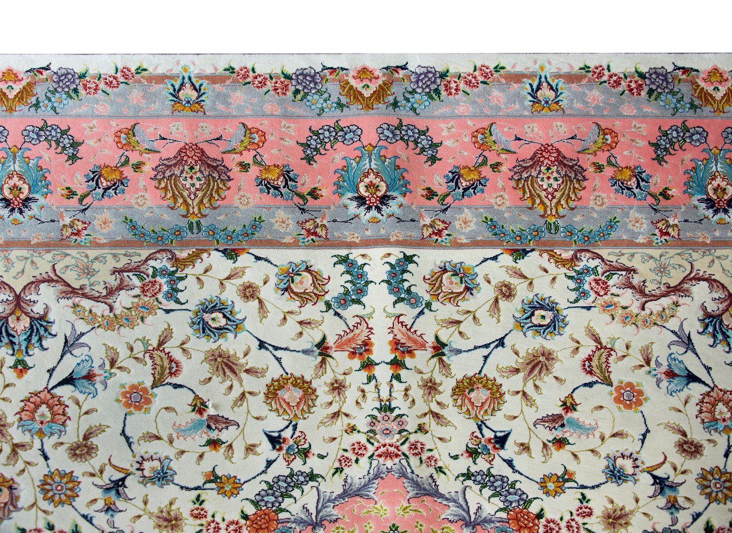 Vintage Silk Persian Tabriz Rug For Sale