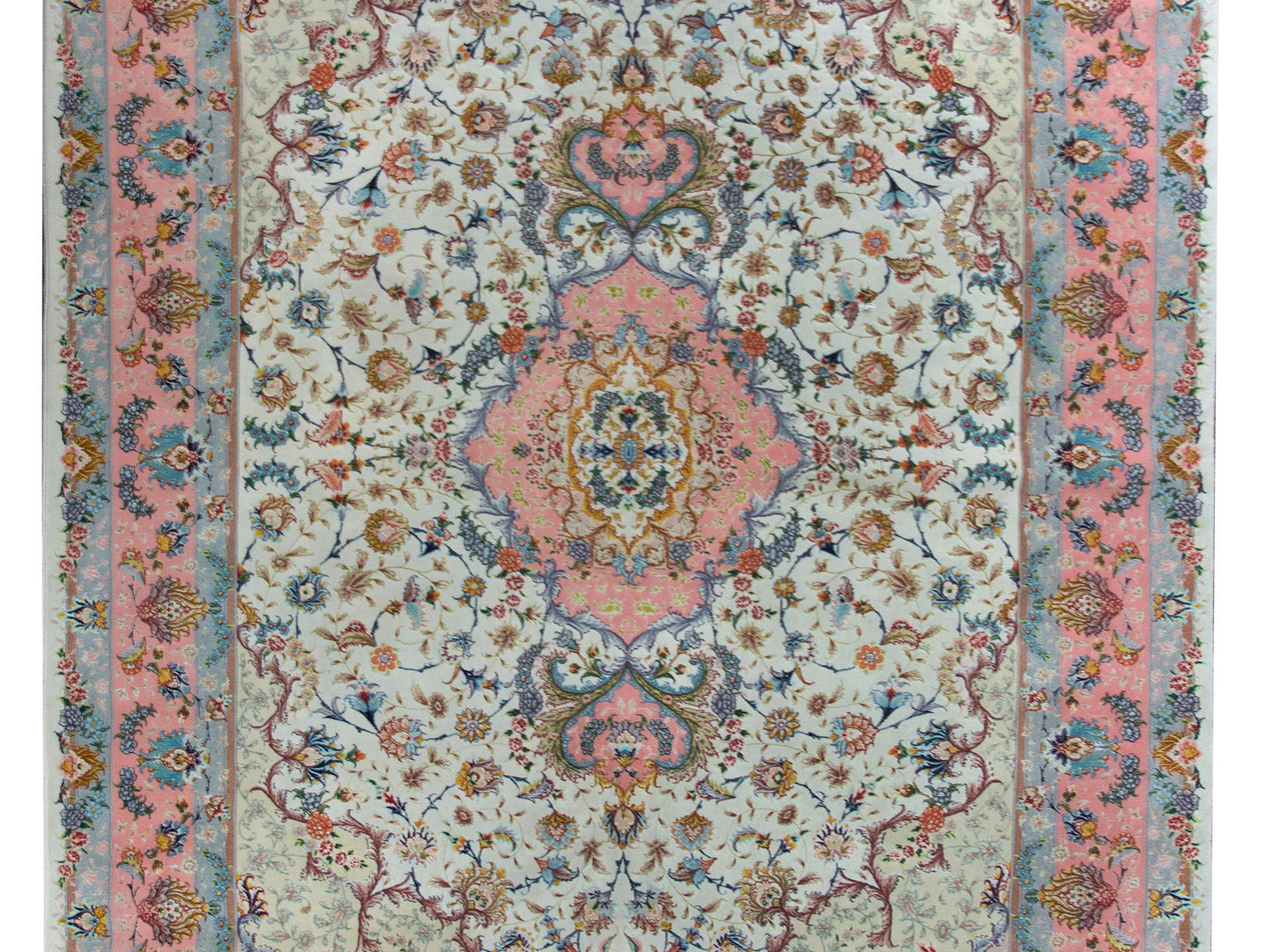 Vintage Silk Persian Tabriz Rug For Sale