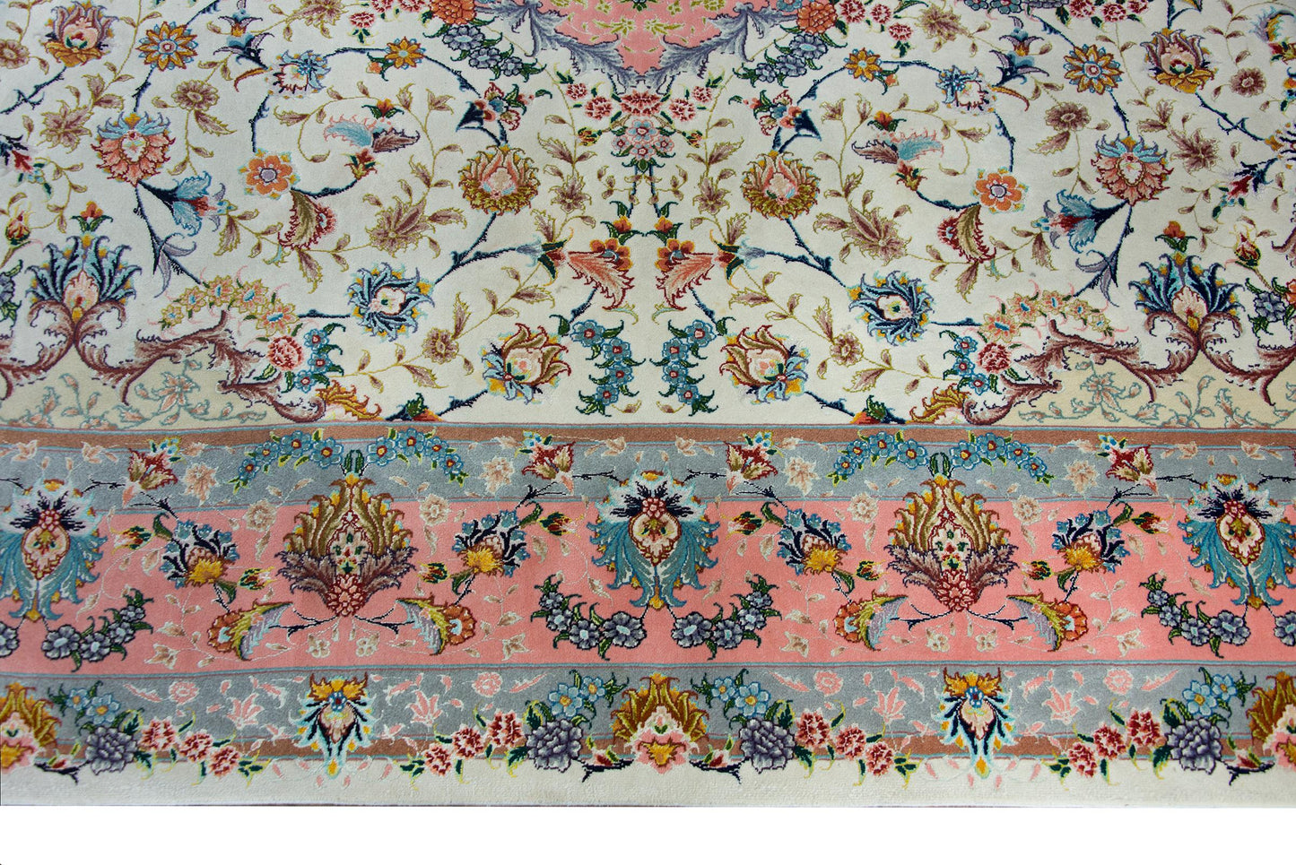 Vintage Silk Persian Tabriz Rug For Sale