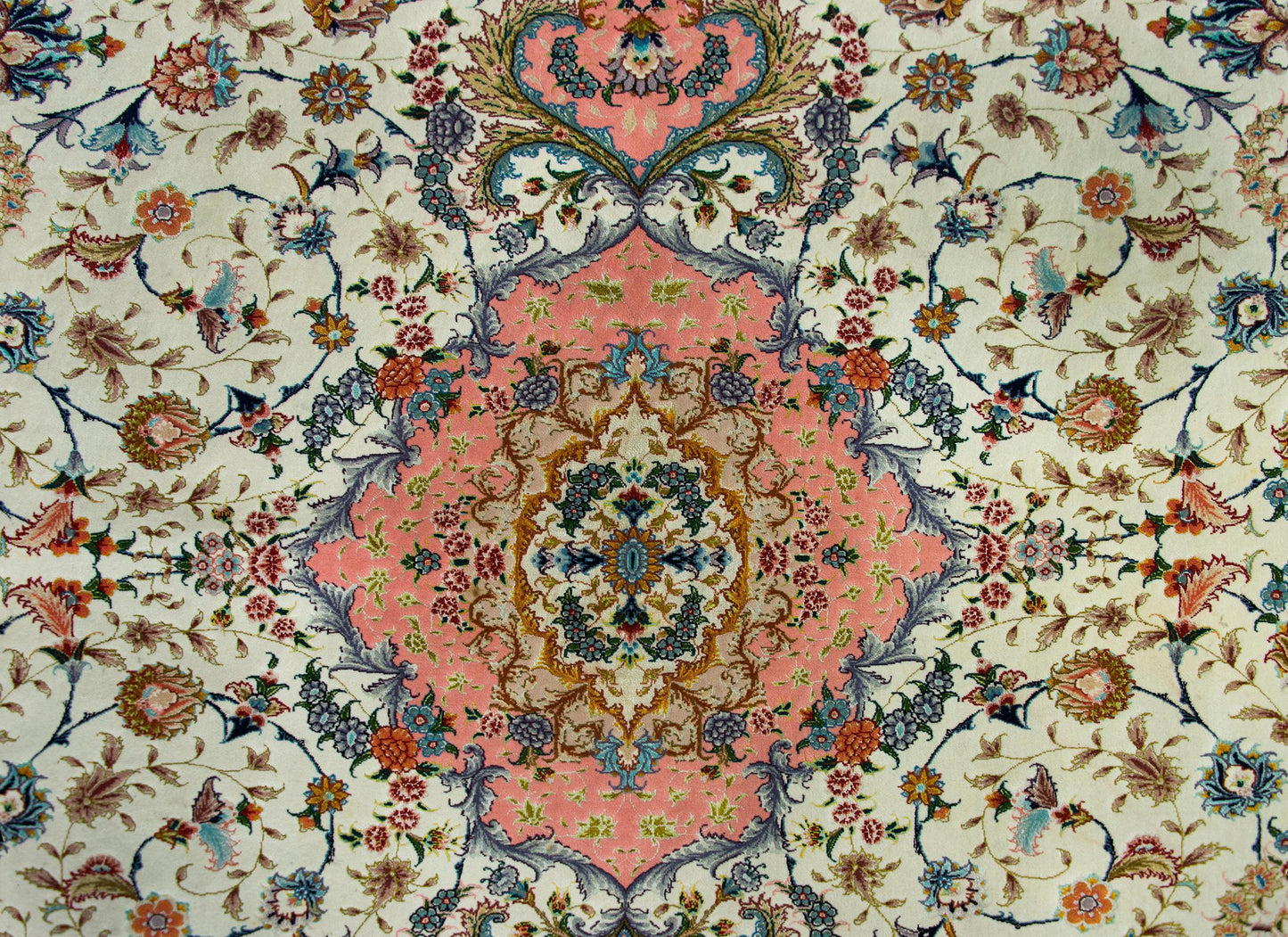 Vintage Silk Persian Tabriz Rug For Sale