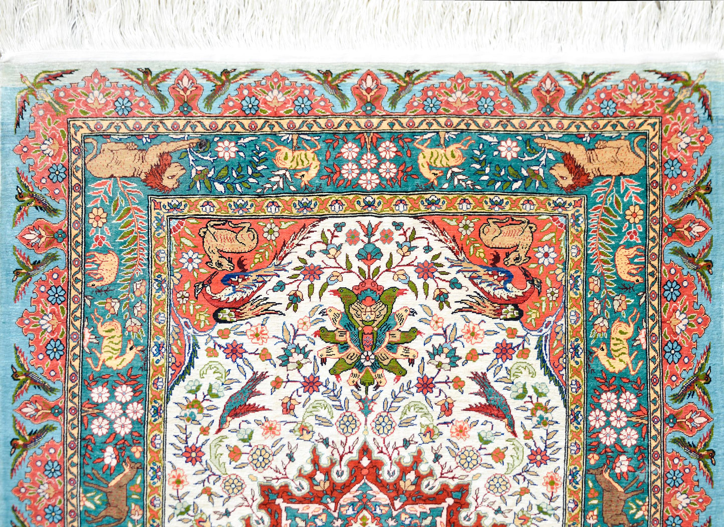 Vintage Chinese Silk Rug For Sale