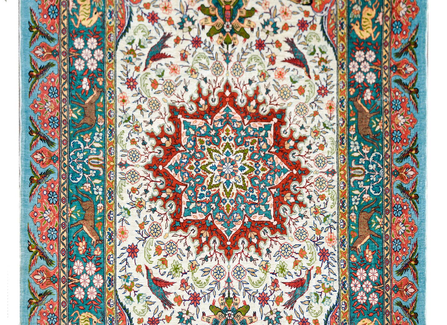 Vintage Chinese Silk Rug For Sale