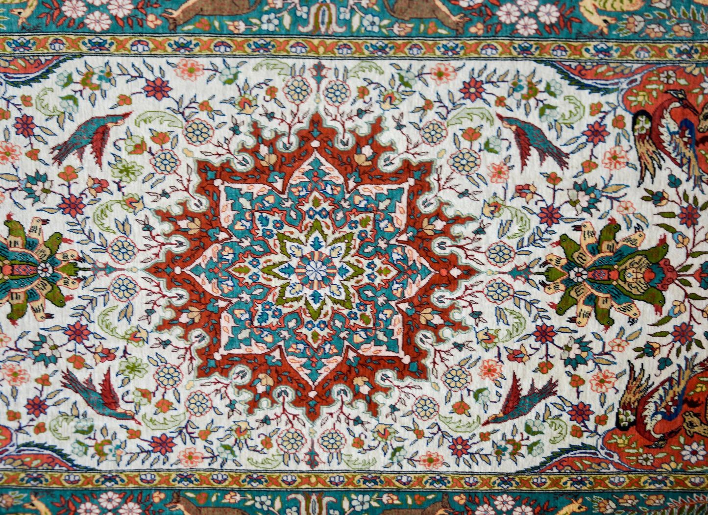 Vintage Chinese Silk Rug For Sale