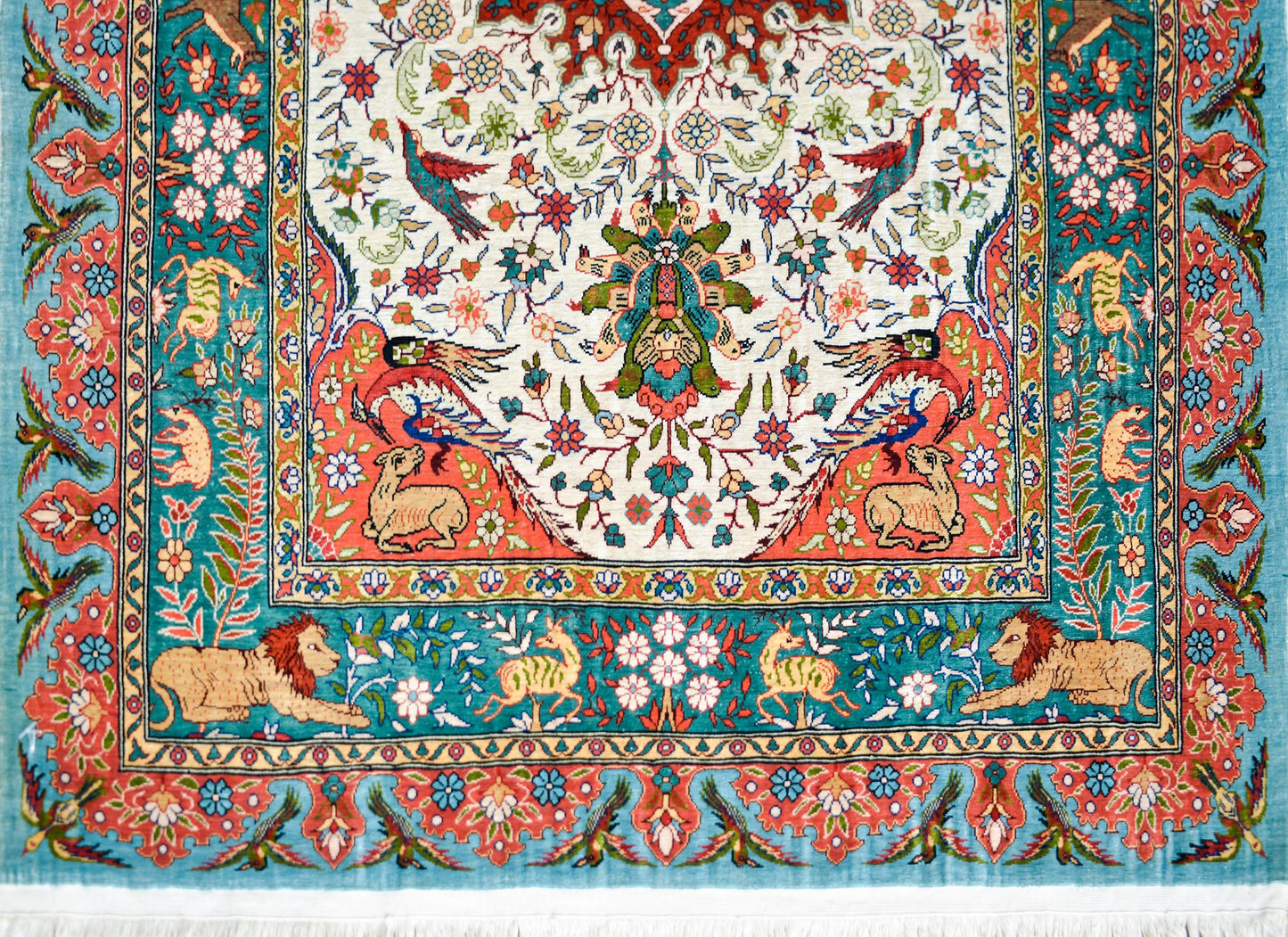 Vintage Chinese Silk Rug For Sale