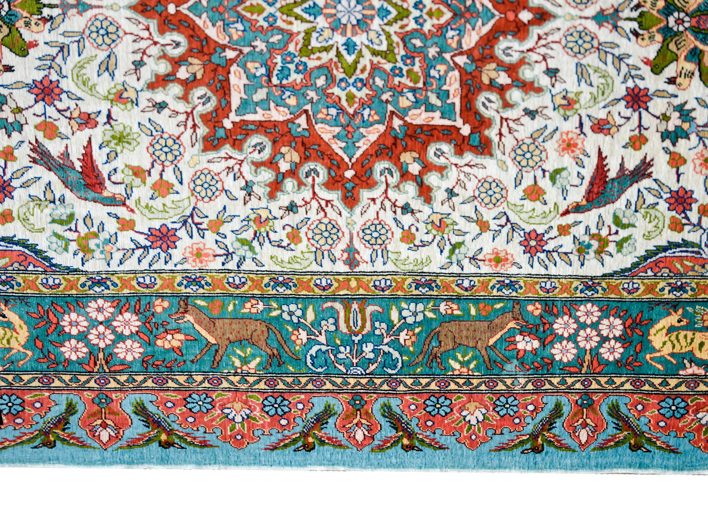 Vintage Chinese Silk Rug For Sale