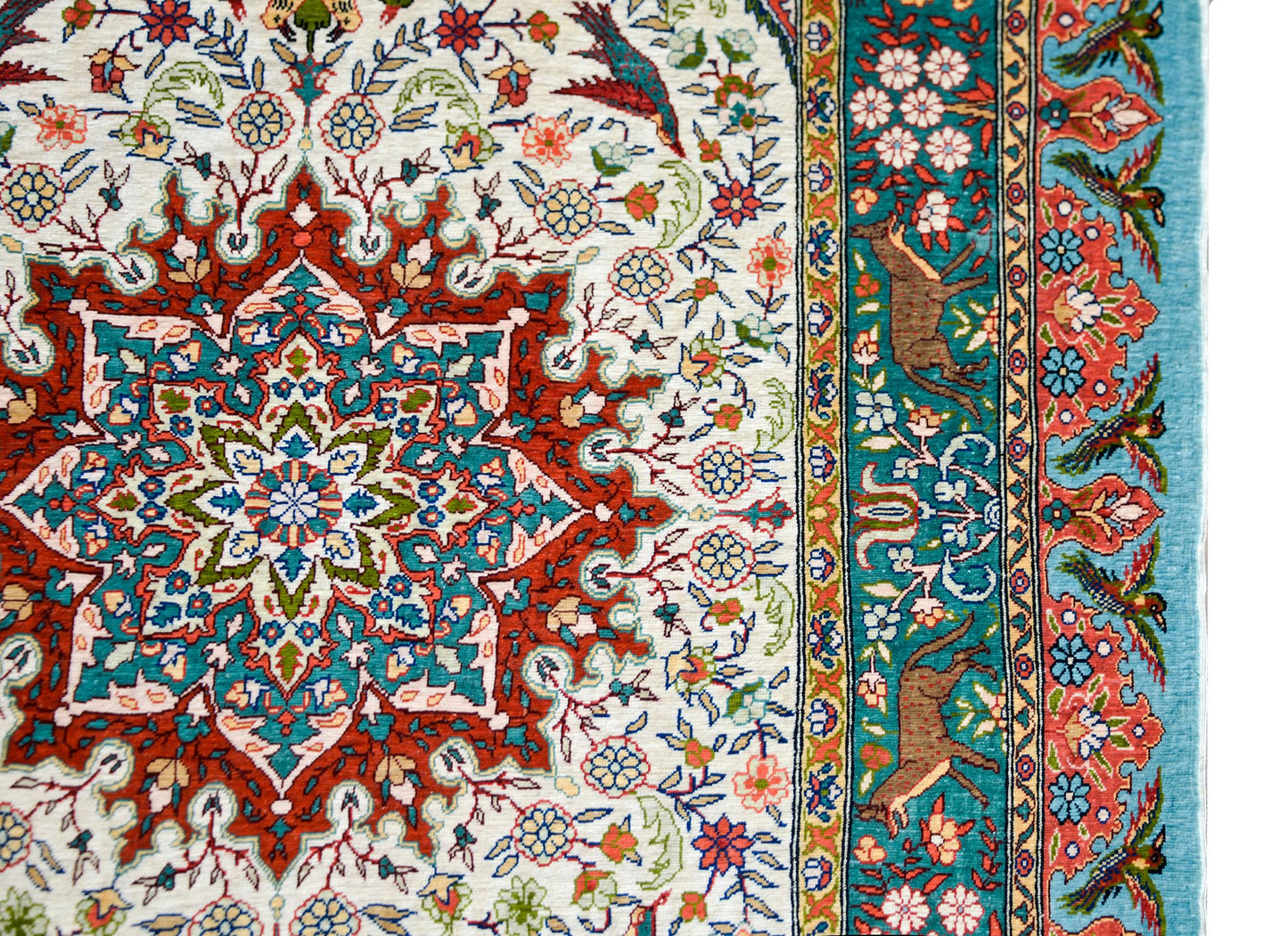 Vintage Chinese Silk Rug For Sale