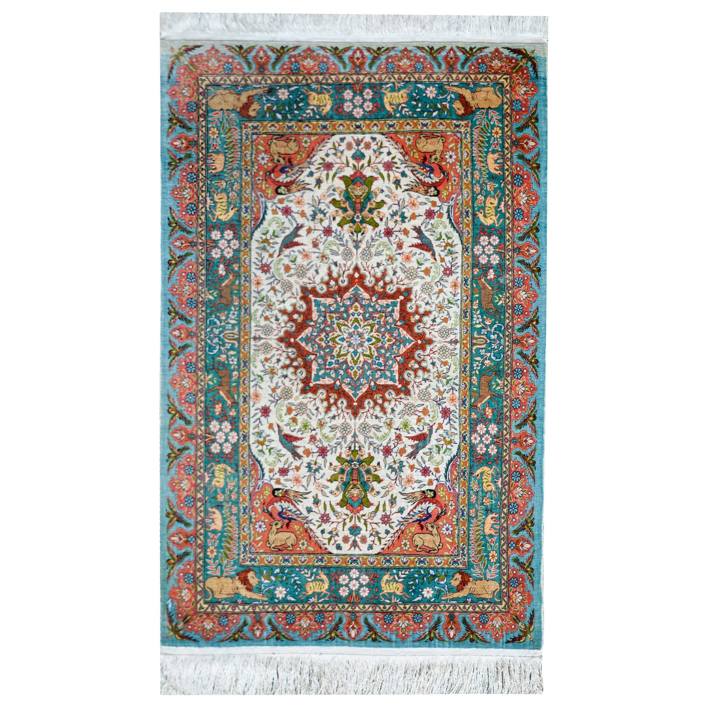 Vintage Chinese Silk Rug For Sale