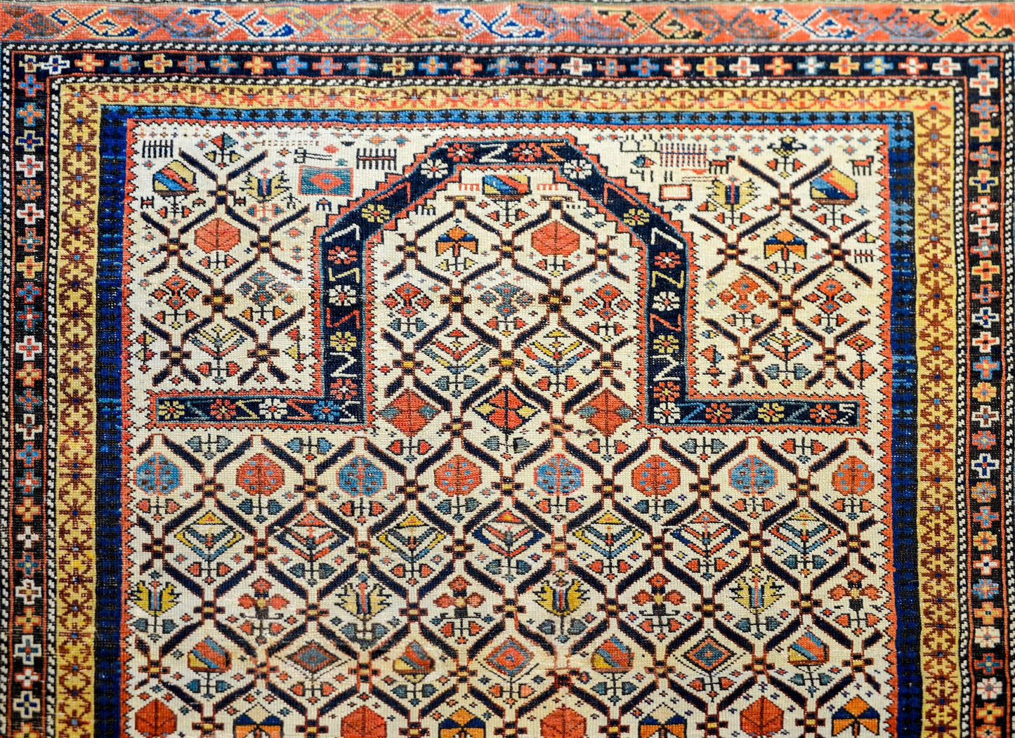 Beautiful Antique Shirvan Prayer Rug For Sale