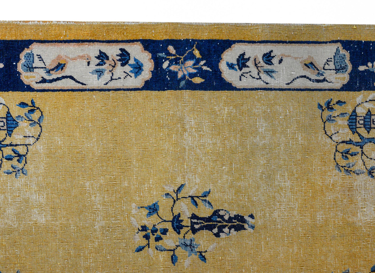 Wonderfully Distressed Chinese Art Deco Rug For Sale