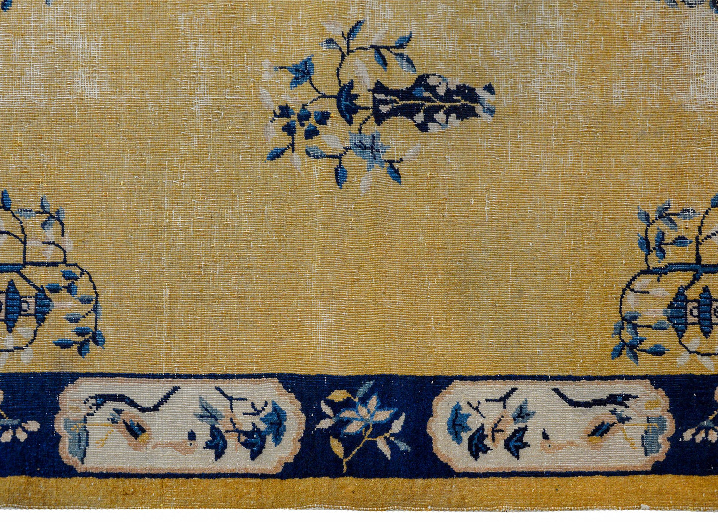 Wonderfully Distressed Chinese Art Deco Rug For Sale