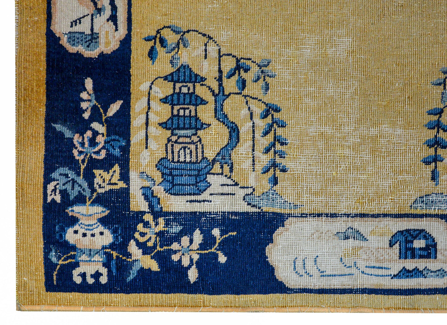 Wonderfully Distressed Chinese Art Deco Rug For Sale
