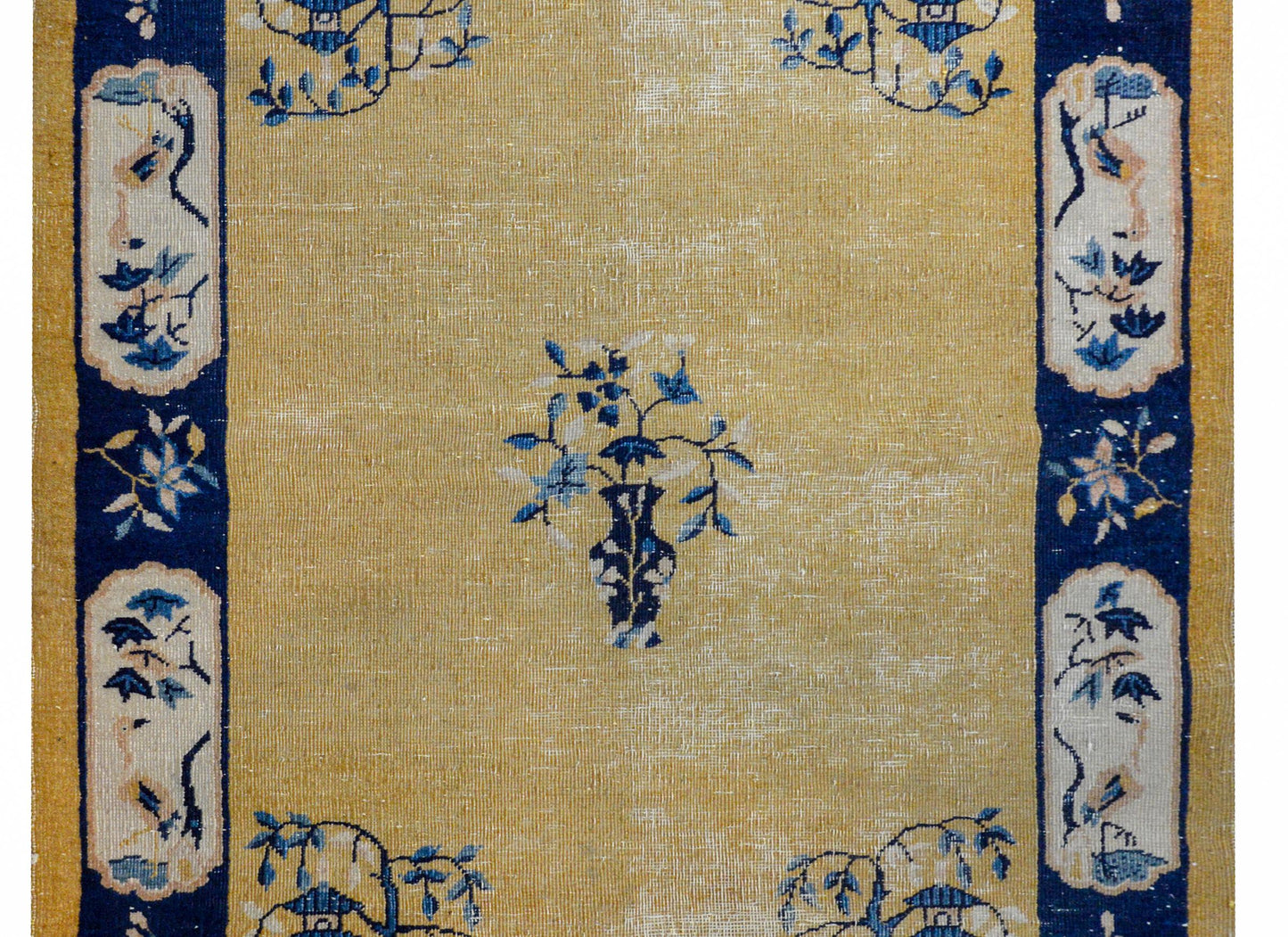 Wonderfully Distressed Chinese Art Deco Rug For Sale