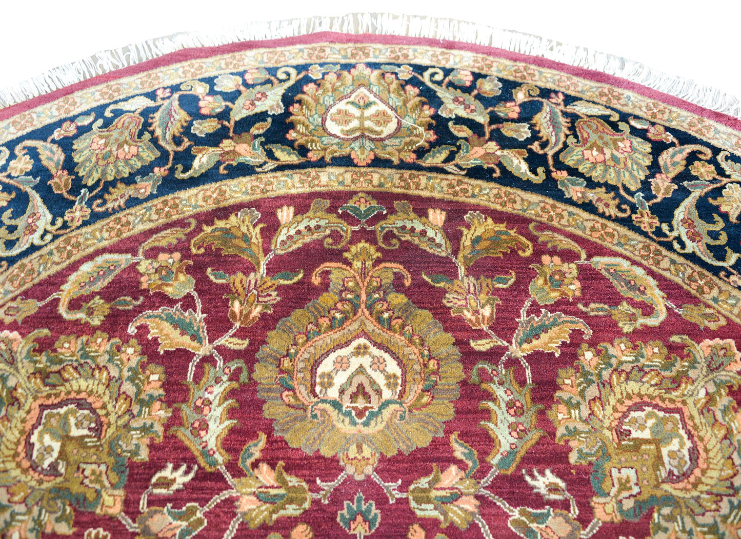 Indian Tabriz-Style Round Rug For Sale