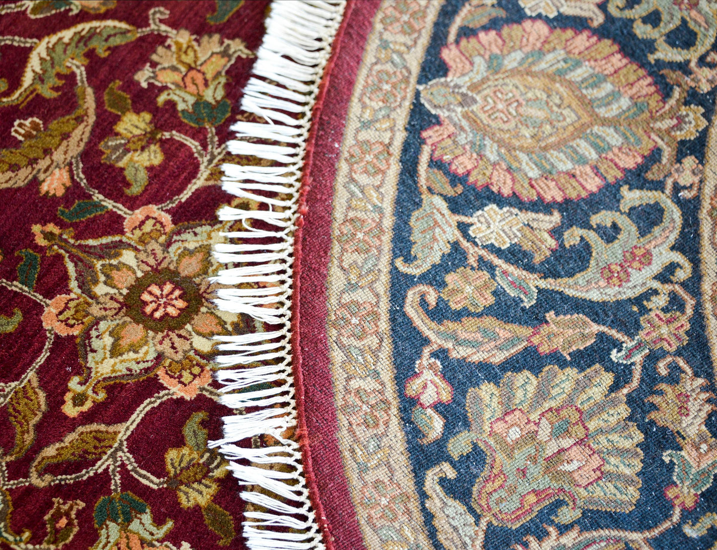 Indian Tabriz-Style Round Rug For Sale