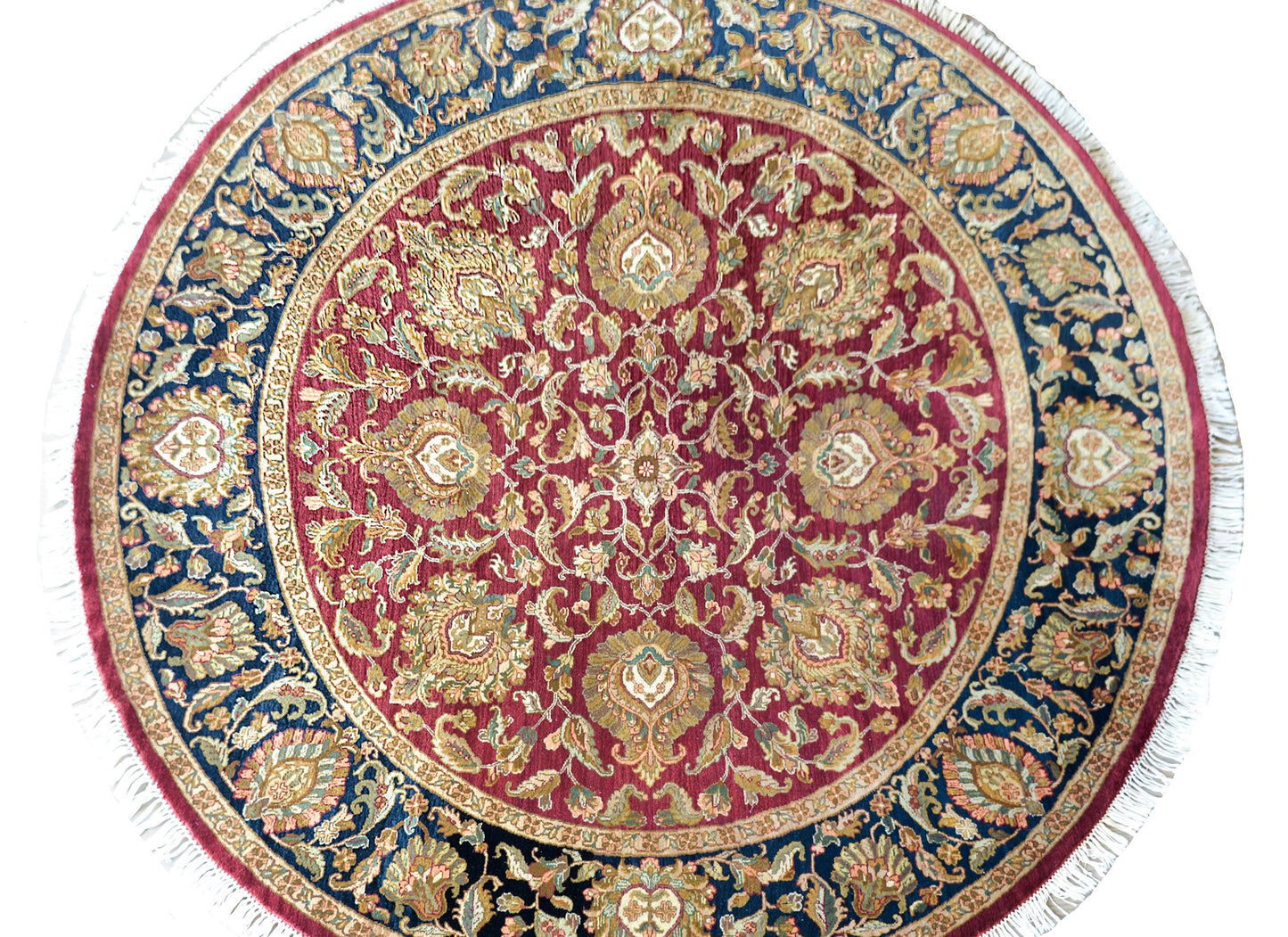 Indian Tabriz-Style Round Rug For Sale