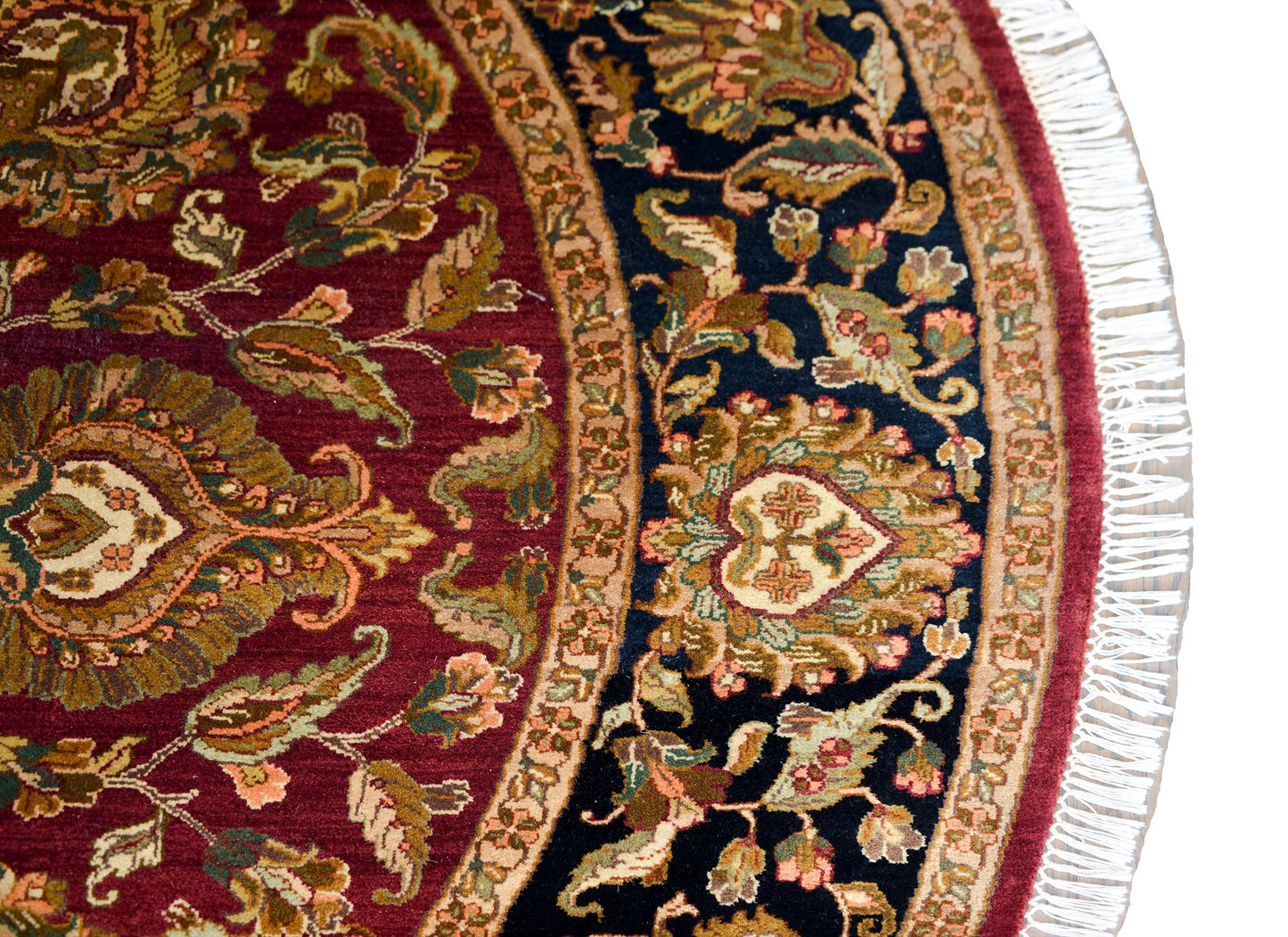 Indian Tabriz-Style Round Rug For Sale