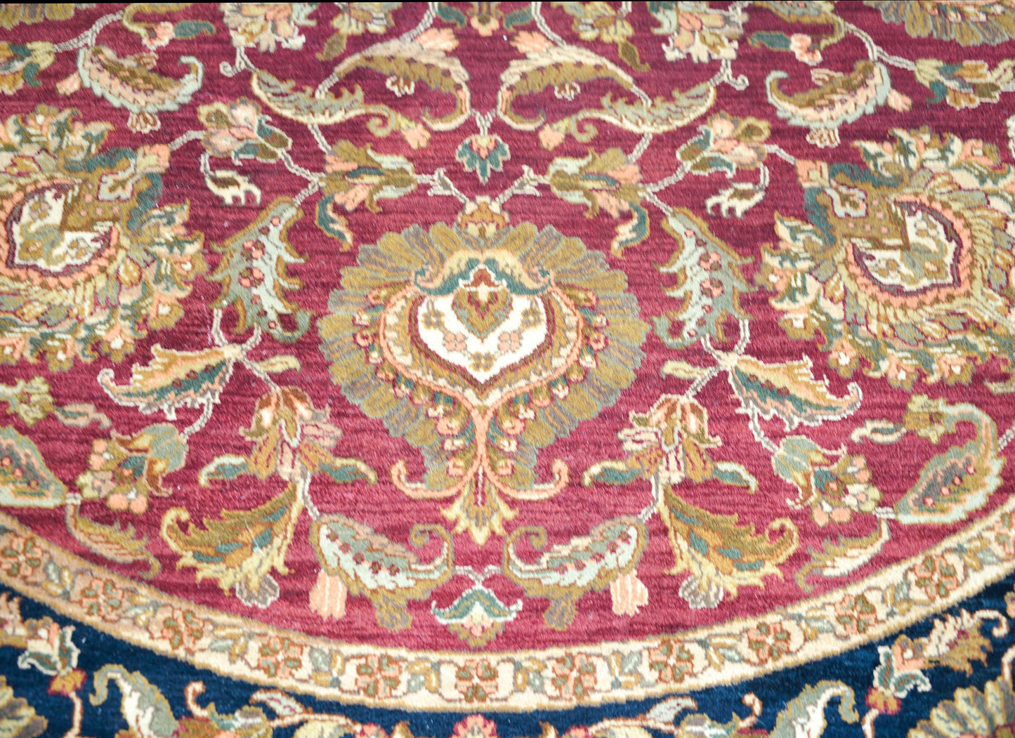 Indian Tabriz-Style Round Rug For Sale