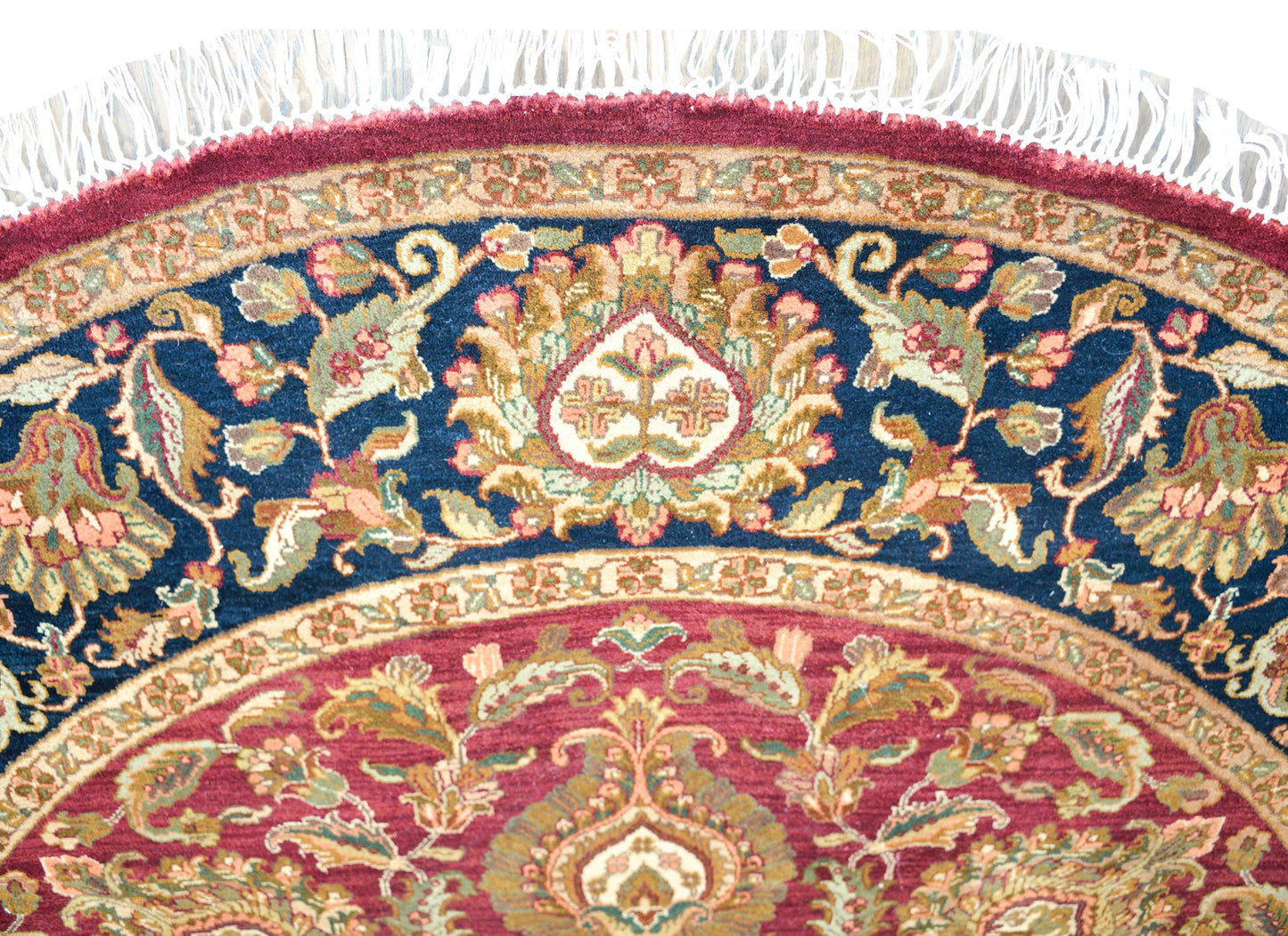 Indian Tabriz-Style Round Rug For Sale