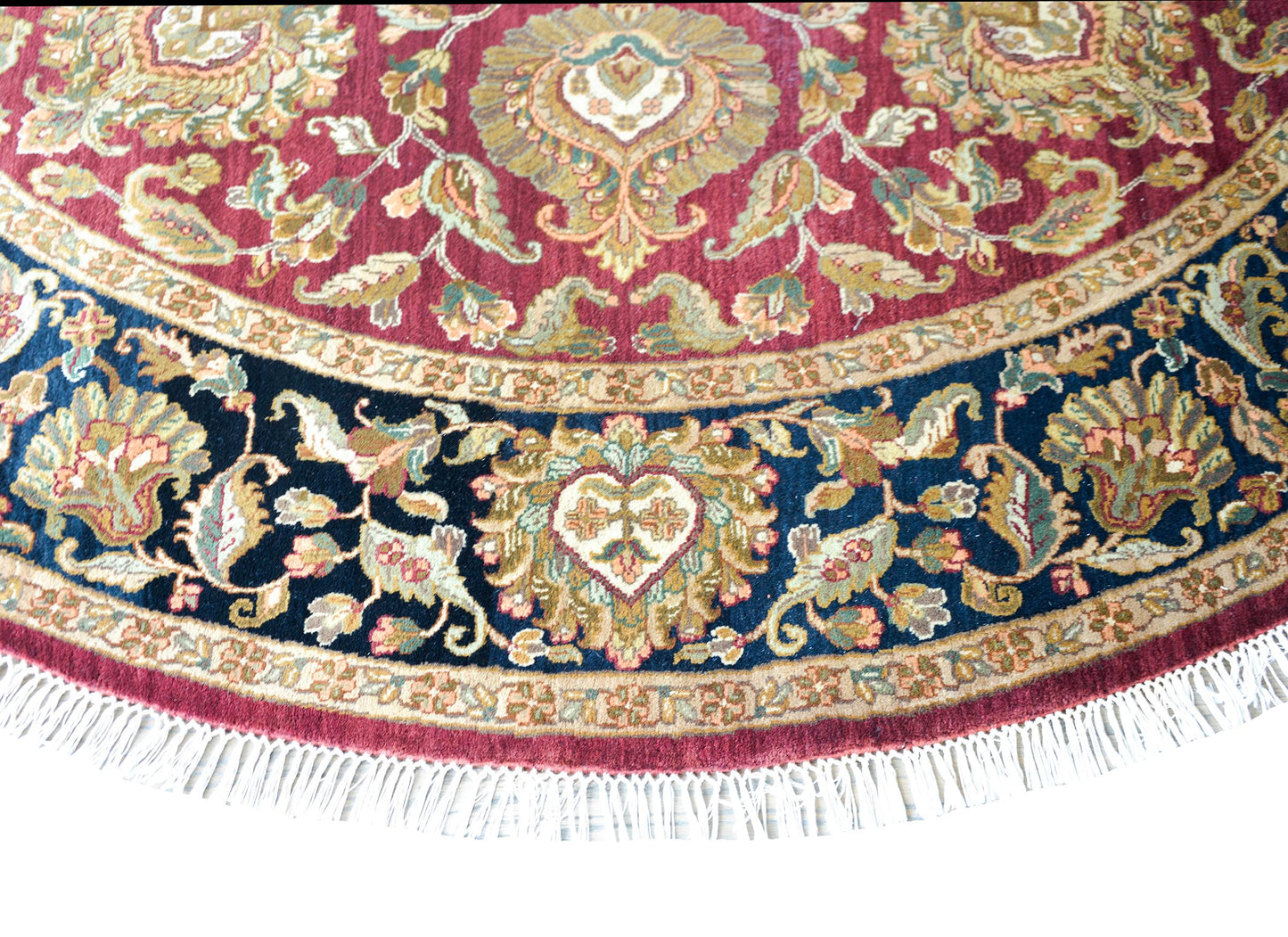 Indian Tabriz-Style Round Rug For Sale