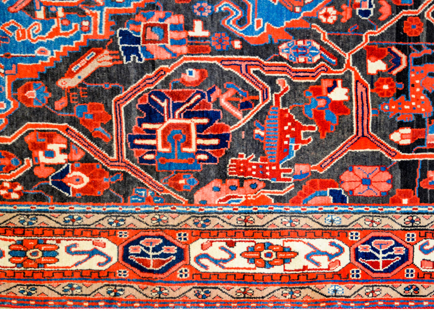 Fanstastic Vintage Persian Mezlaghan Rug For Sale