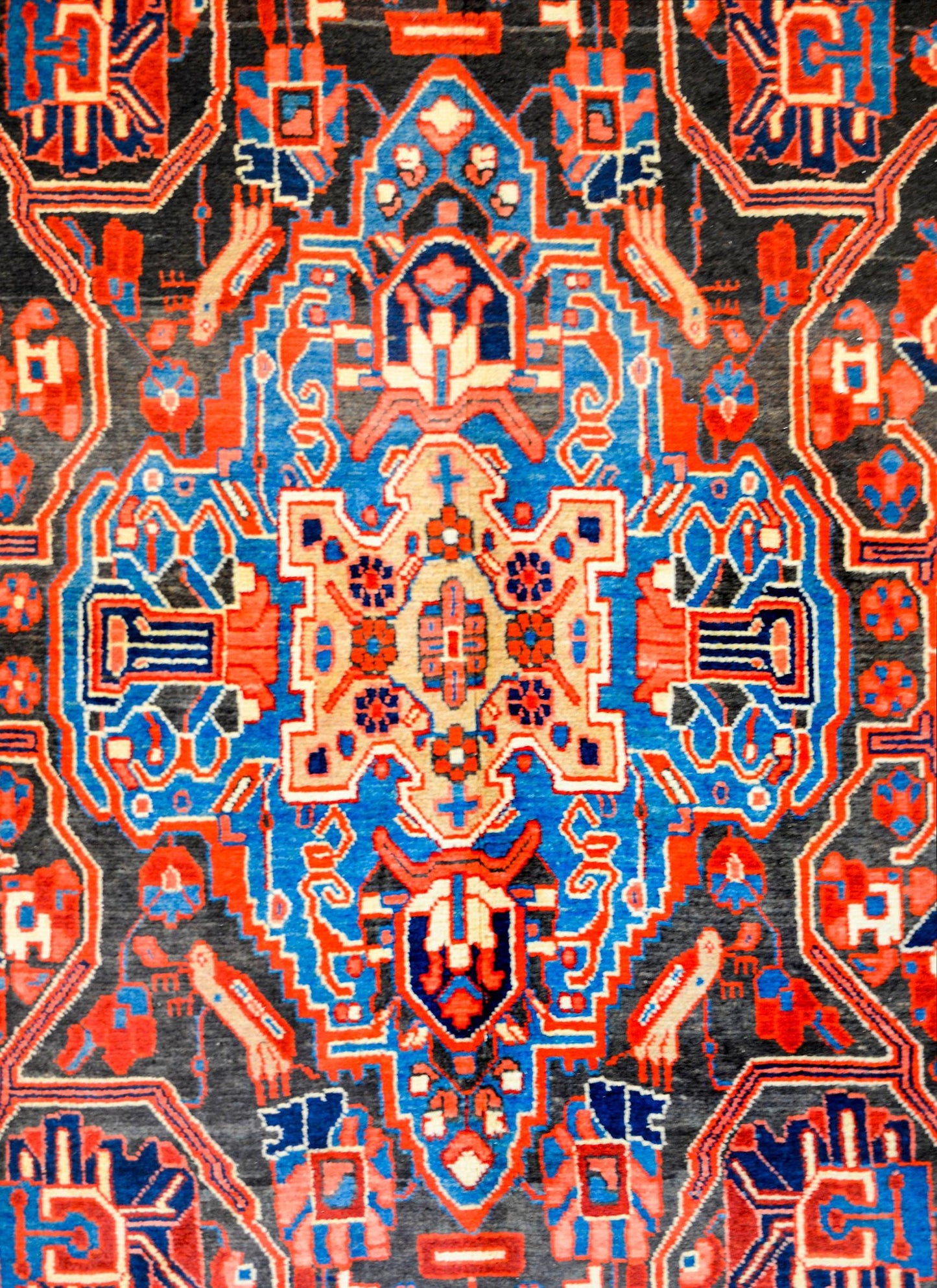 Fanstastic Vintage Persian Mezlaghan Rug For Sale