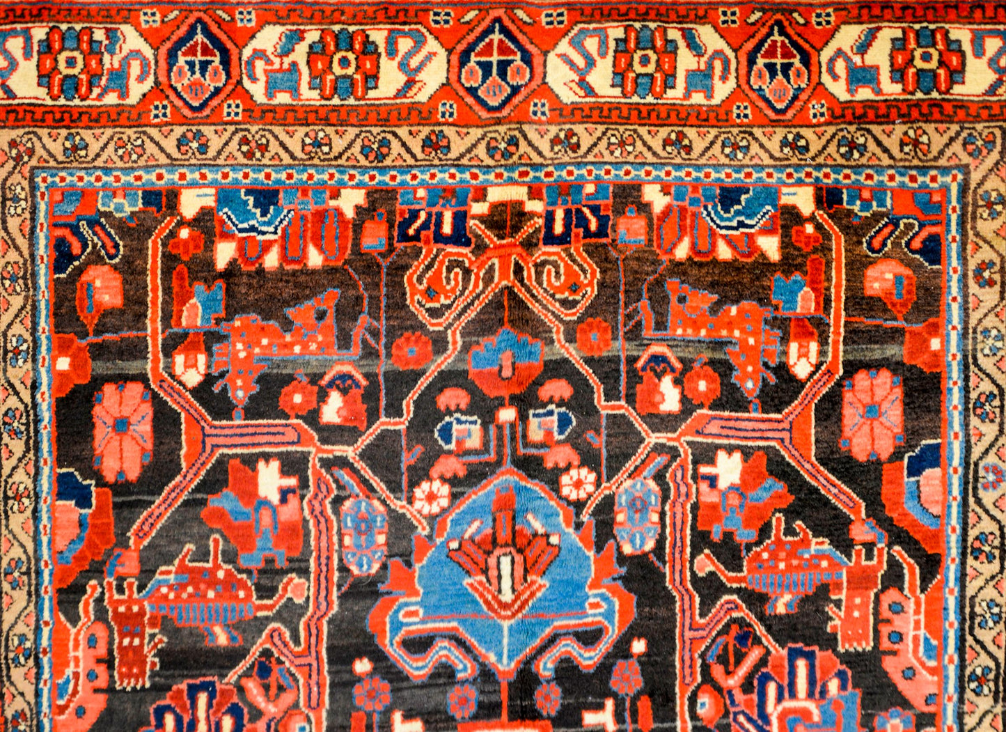 Fanstastic Vintage Persian Mezlaghan Rug For Sale