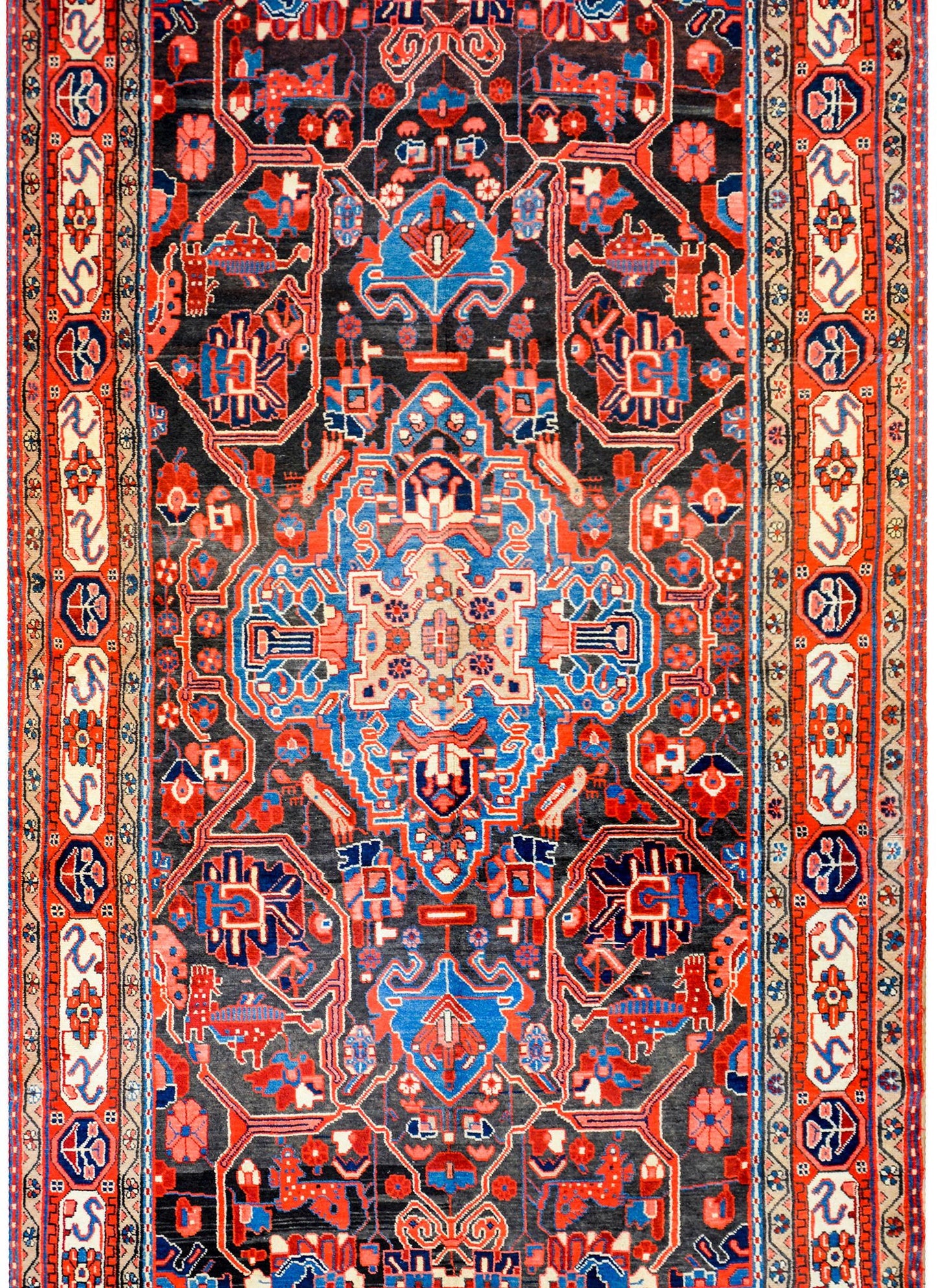 Fanstastic Vintage Persian Mezlaghan Rug For Sale