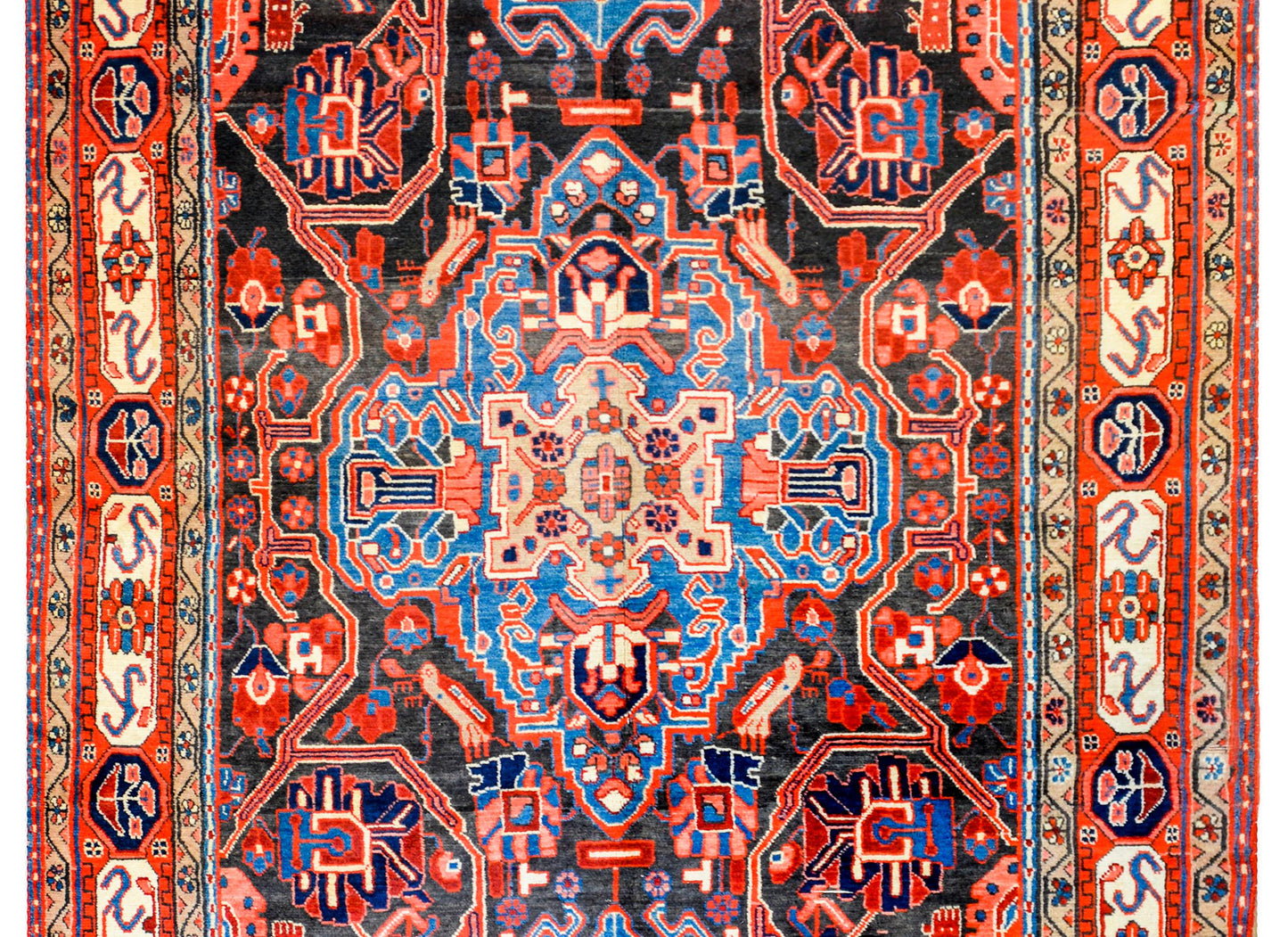 Fanstastic Vintage Persian Mezlaghan Rug For Sale