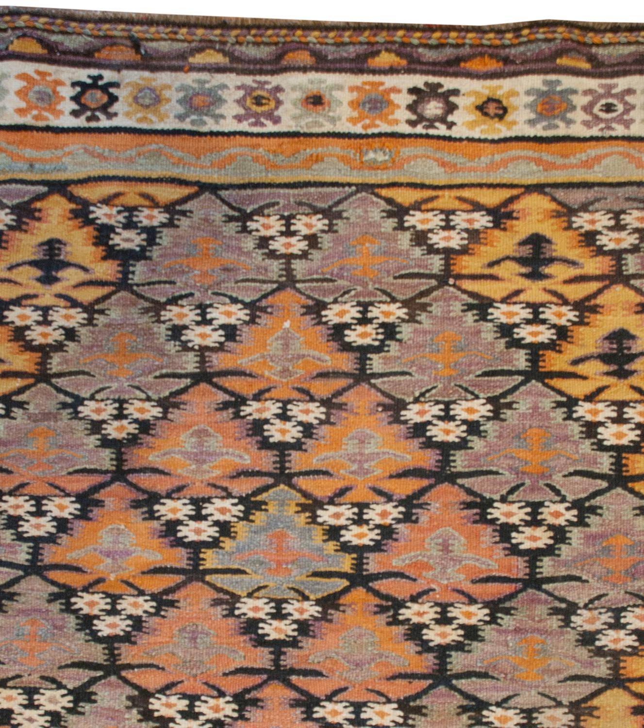 Wonderful Early 20th Century Qazvin Kilim For Sale