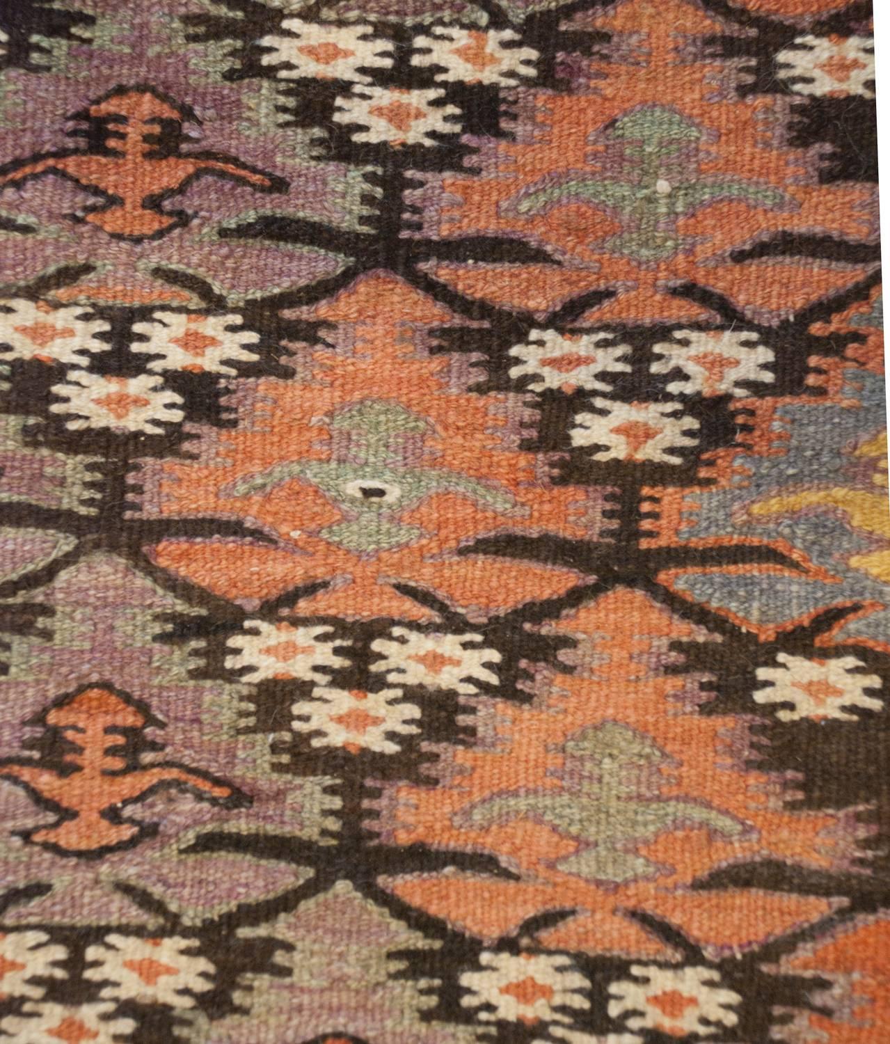 Wonderful Early 20th Century Qazvin Kilim For Sale
