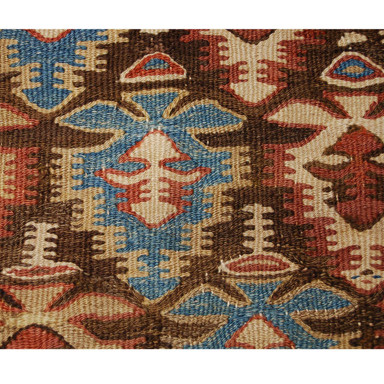 Early 20th Century Persian Qazvin Kilim Runner For Sale
