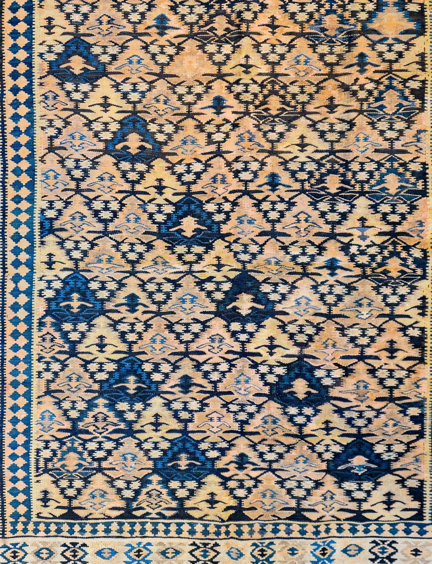 19th Century, Qazvin Kilim Rug For Sale